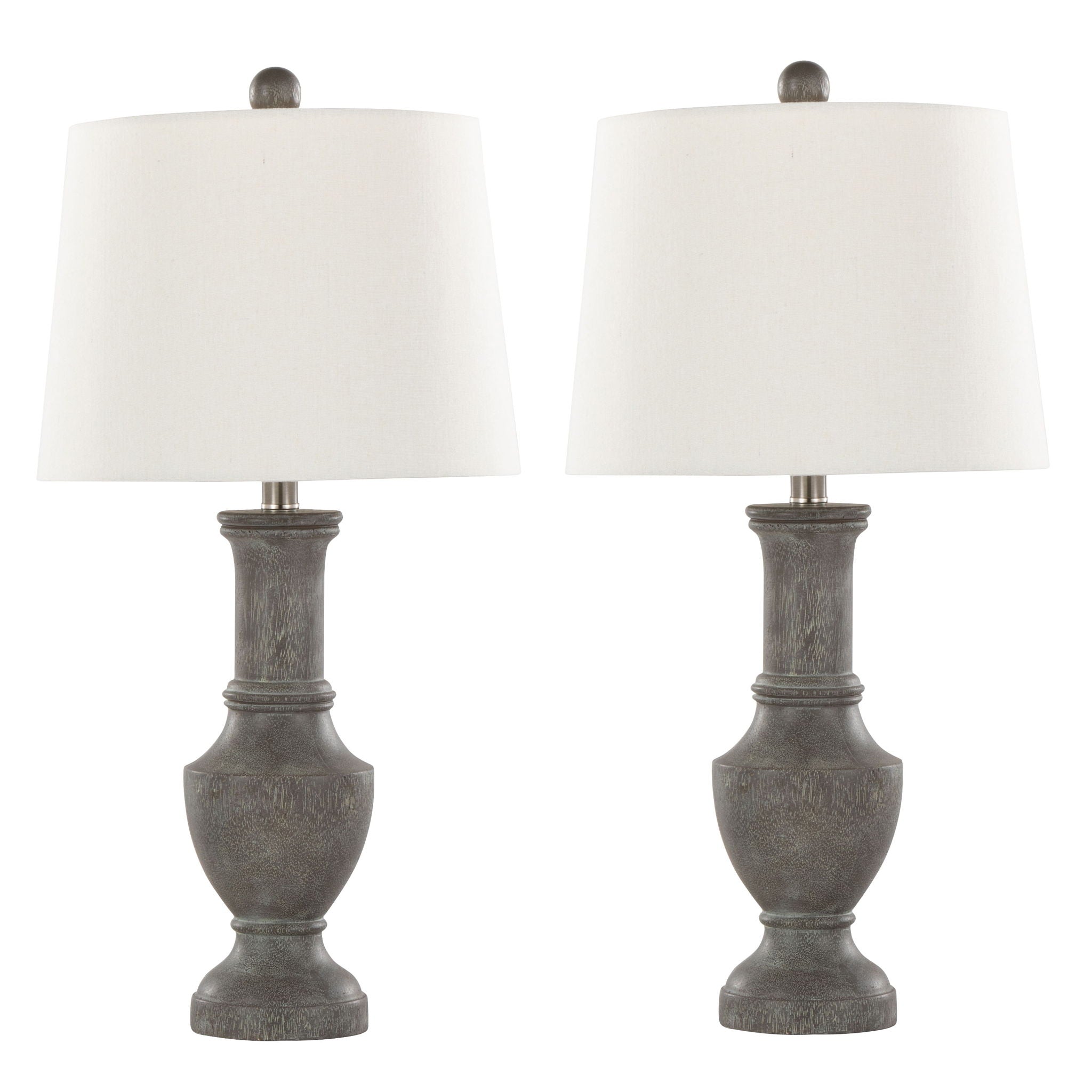 Chateau - Contemporary Table Lamp (Set of 2) - Acid Griffin / Nickel / White - Best Buy Furniture