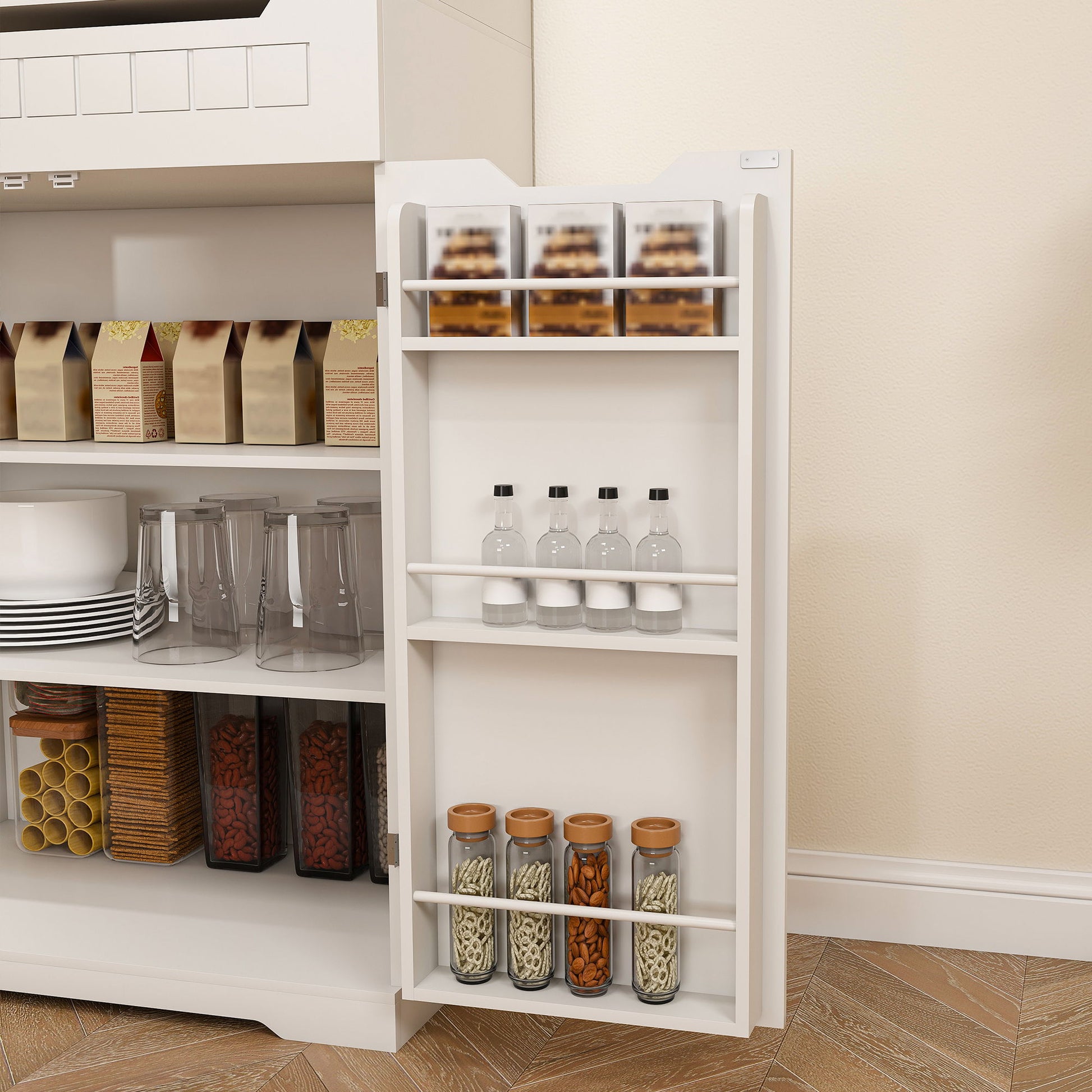 Modern Farmhouse Buffet Cabinet With Hutch Kitchen Storage Sideboard With Drawers & Barn Doors - White - Best Buy Furniture