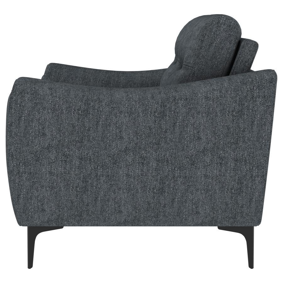 Nolan - Upholstered Sloped Track Arm Loveseat - Charcoal - Best Buy Furniture