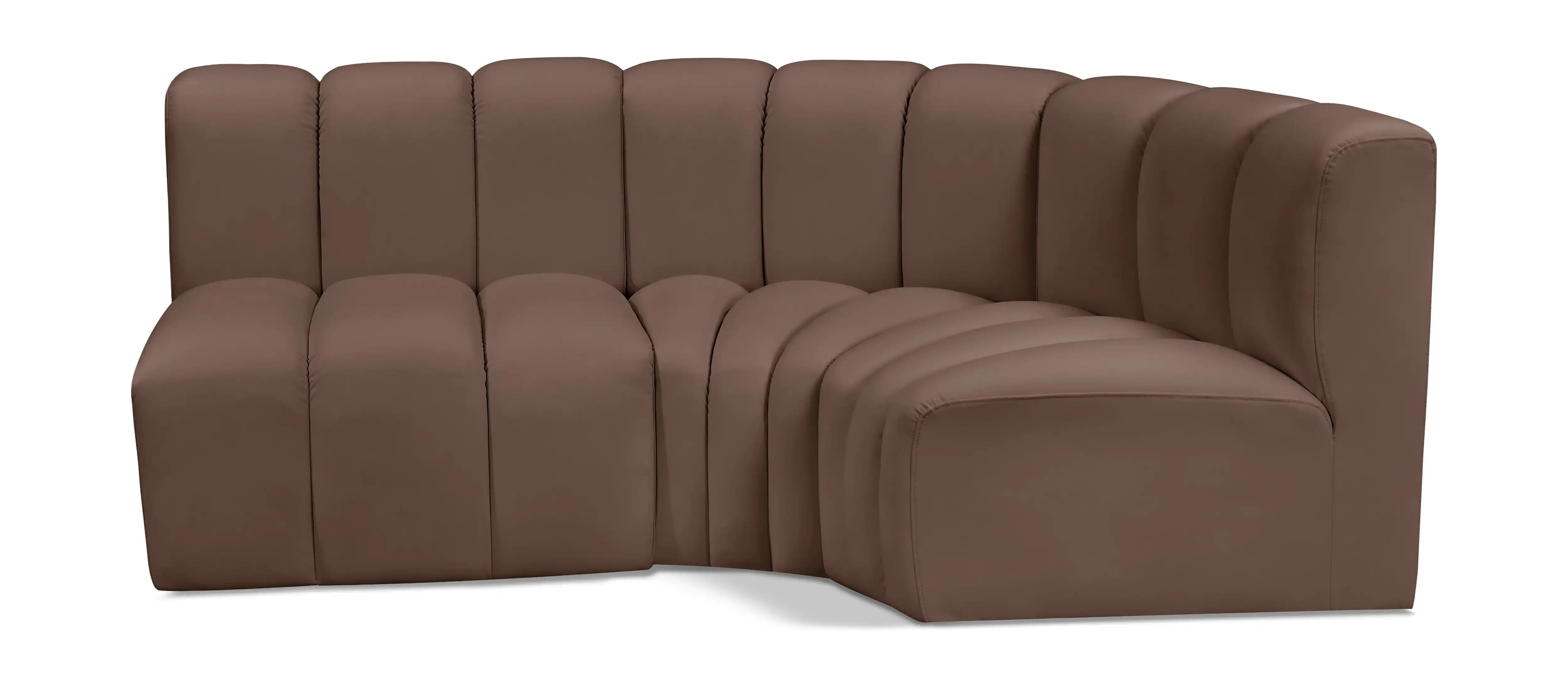 Arc - Faux Leather 3 Piece Sofa - Best Buy Furniture