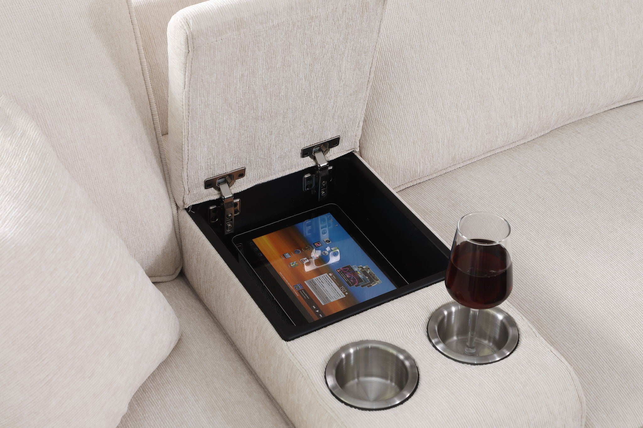 Ted - Sectional Sofa With Ottoman - Beige - Best Buy Furniture