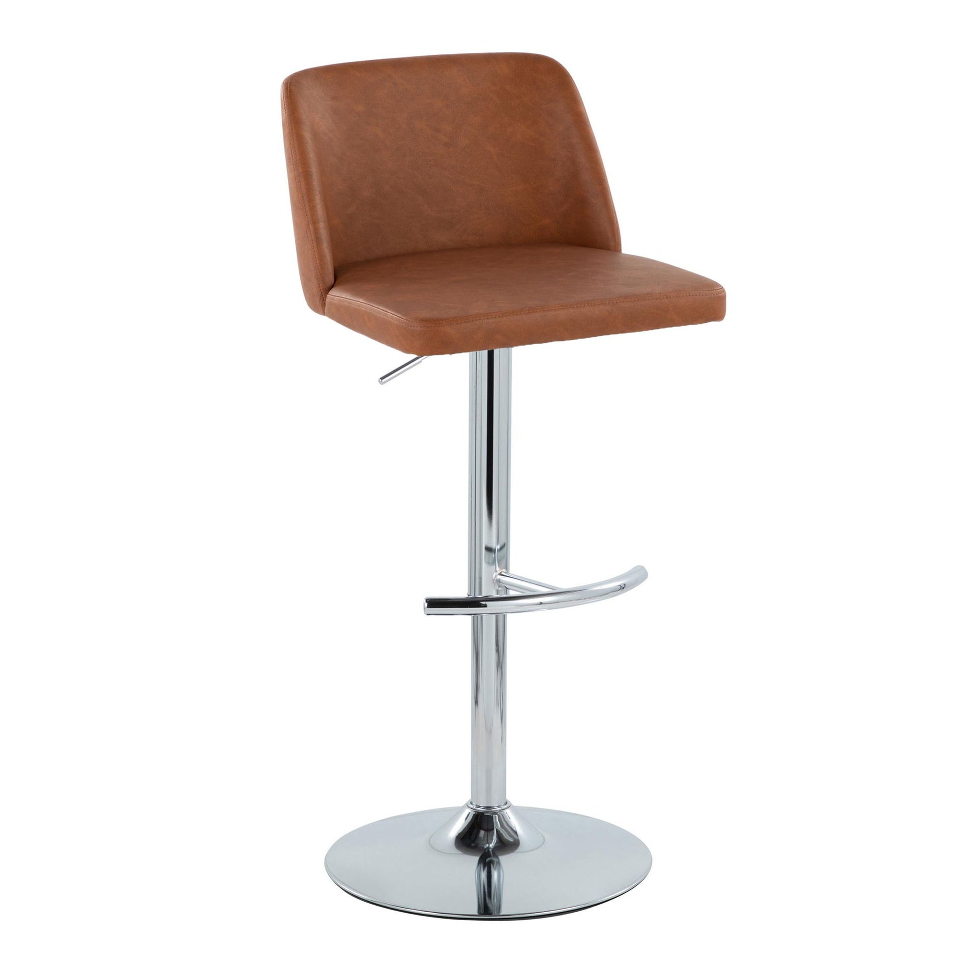 Toriano - Contemporary Adjustable Barstool With Swivel & Rounded T Footrest (Set of 2) - Best Buy Furniture