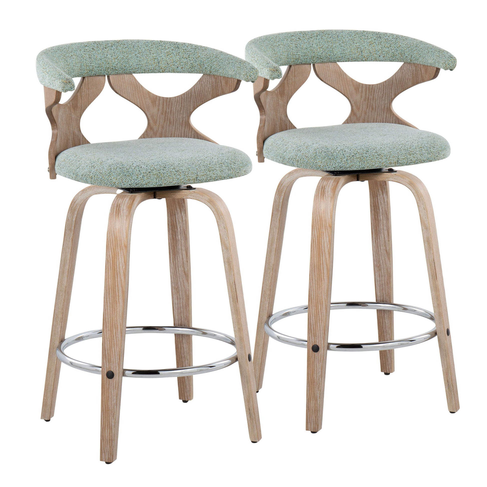 Gardenia - Mid Century Modern Fixed Height Counter Stool With Swivel (Set of 2) - Best Buy Furniture