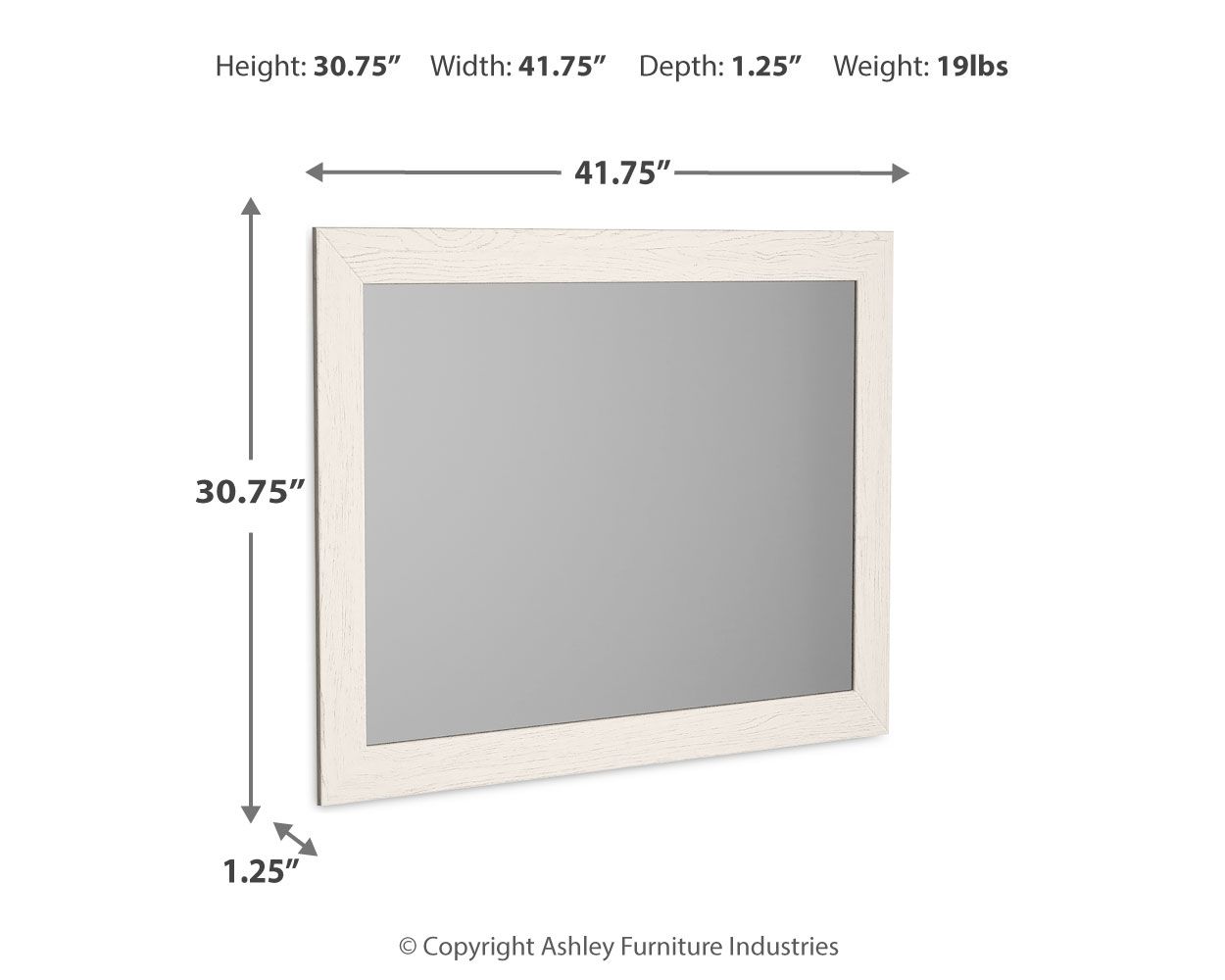 Stelsie - Bedroom Mirror - White - Best Buy Furniture