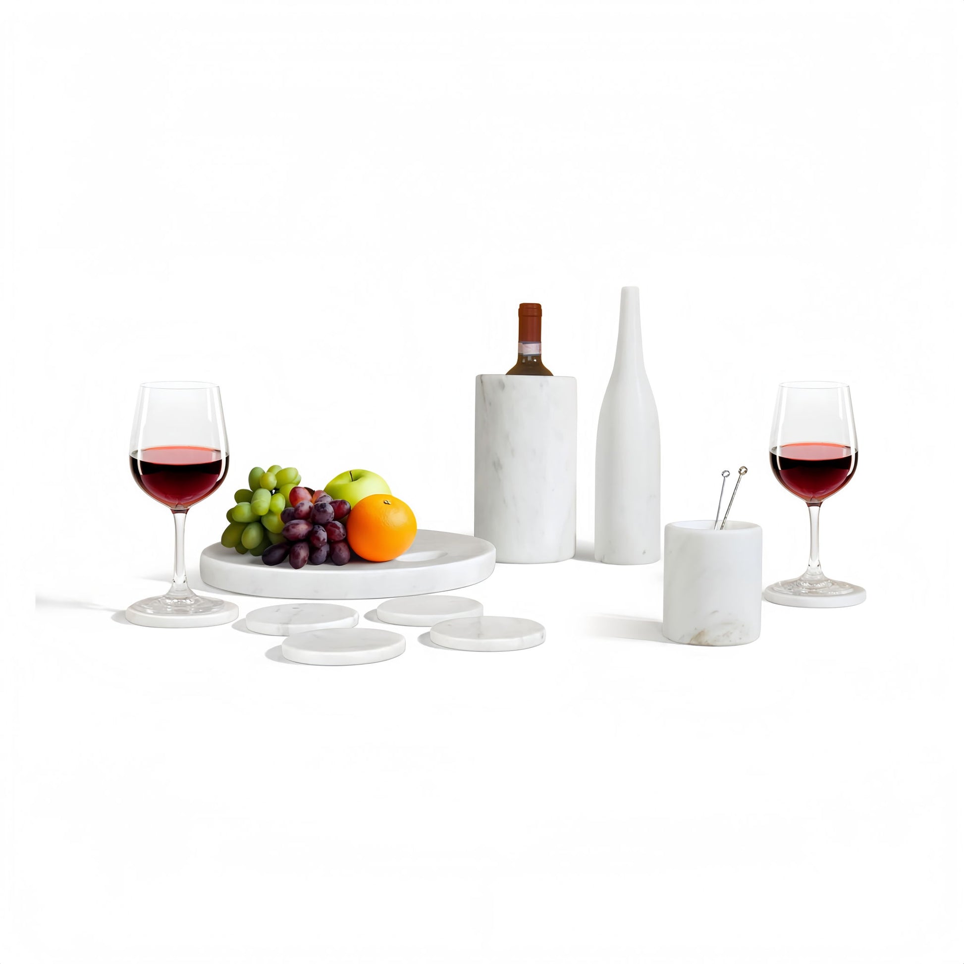 10 Pieces Luxury Natural Marble Dining Room Accessories Set - Best Buy Furniture