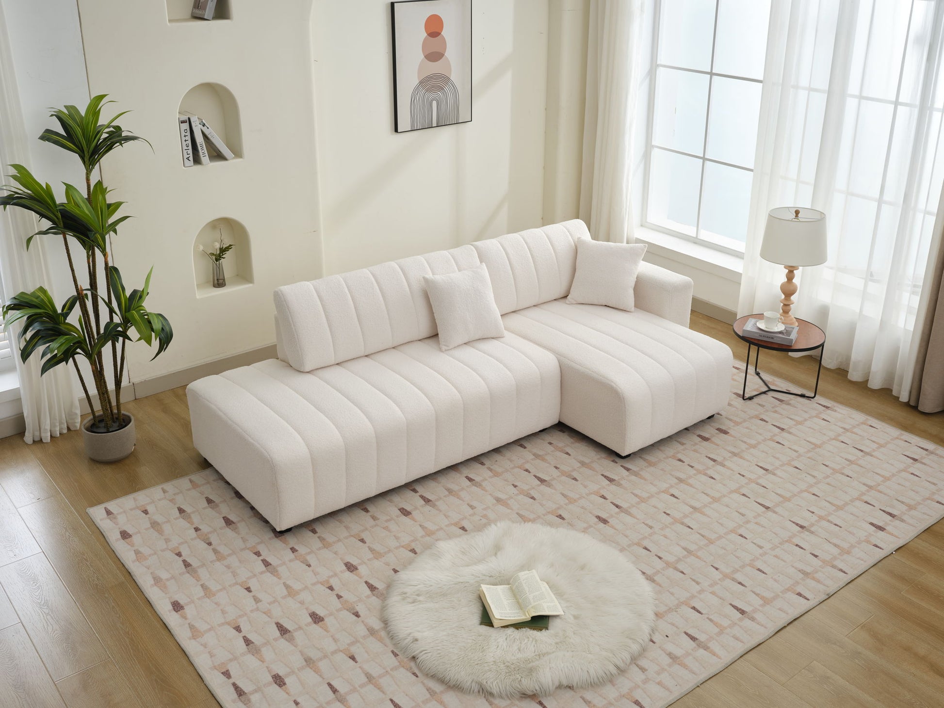 Jessica - Lamb Wool Sectional Sofa With Chaise, Versatile Configuration - Best Buy Furniture