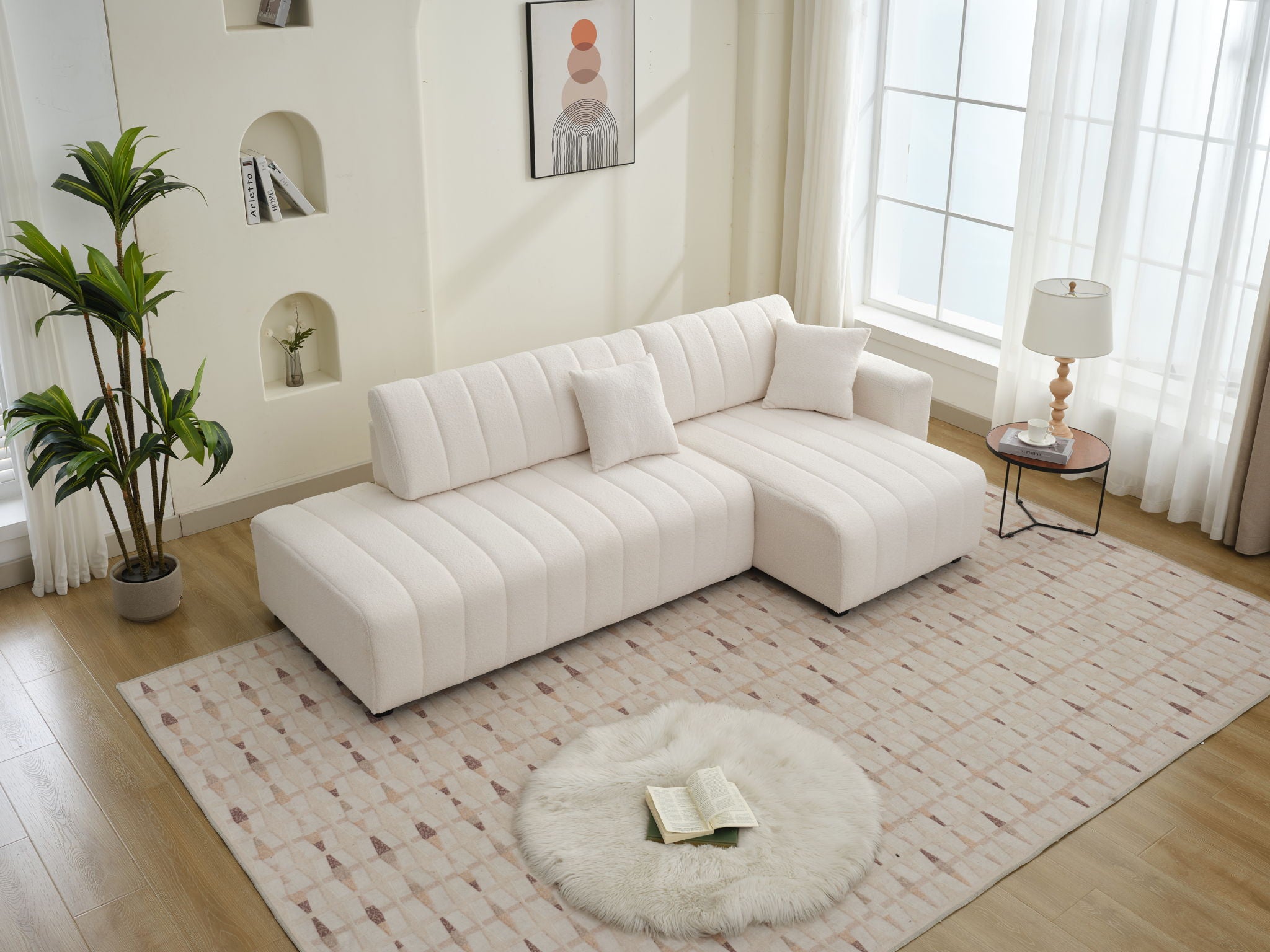 Jessica - Lamb Wool Sectional Sofa With Chaise, Versatile Configuration - Best Buy Furniture