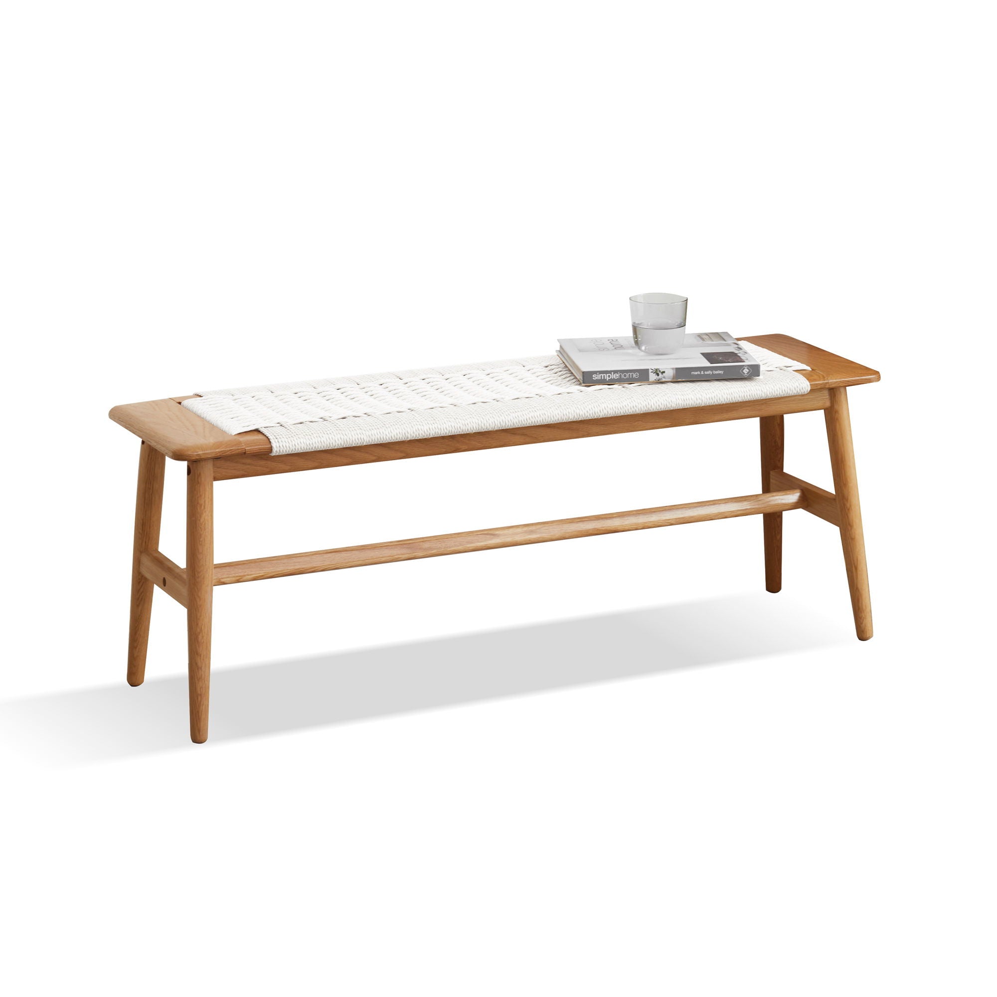 Design Dining Bench Bed Bench For Bedroom - White / Natural Oak - Best Buy Furniture