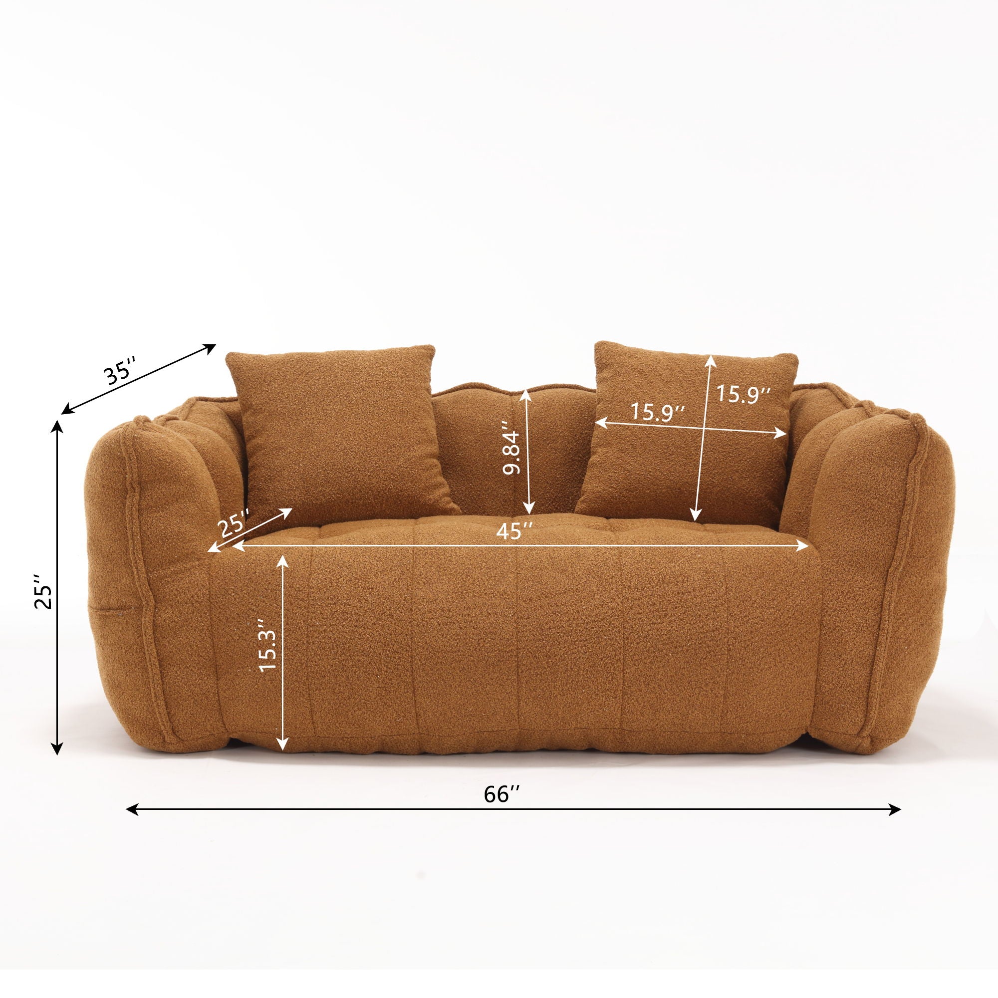 Cozy Beanbag Chair With High Resilience Foam Core For 2 - Best Buy Furniture