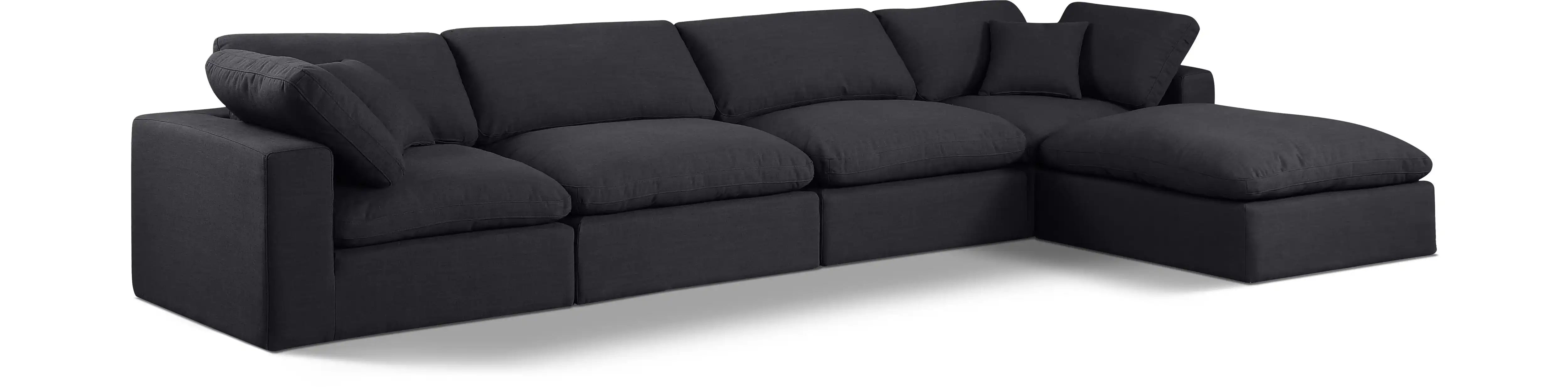 Comfy - 5 Piece Linen Modular Sectional With Chaise - Best Buy Furniture
