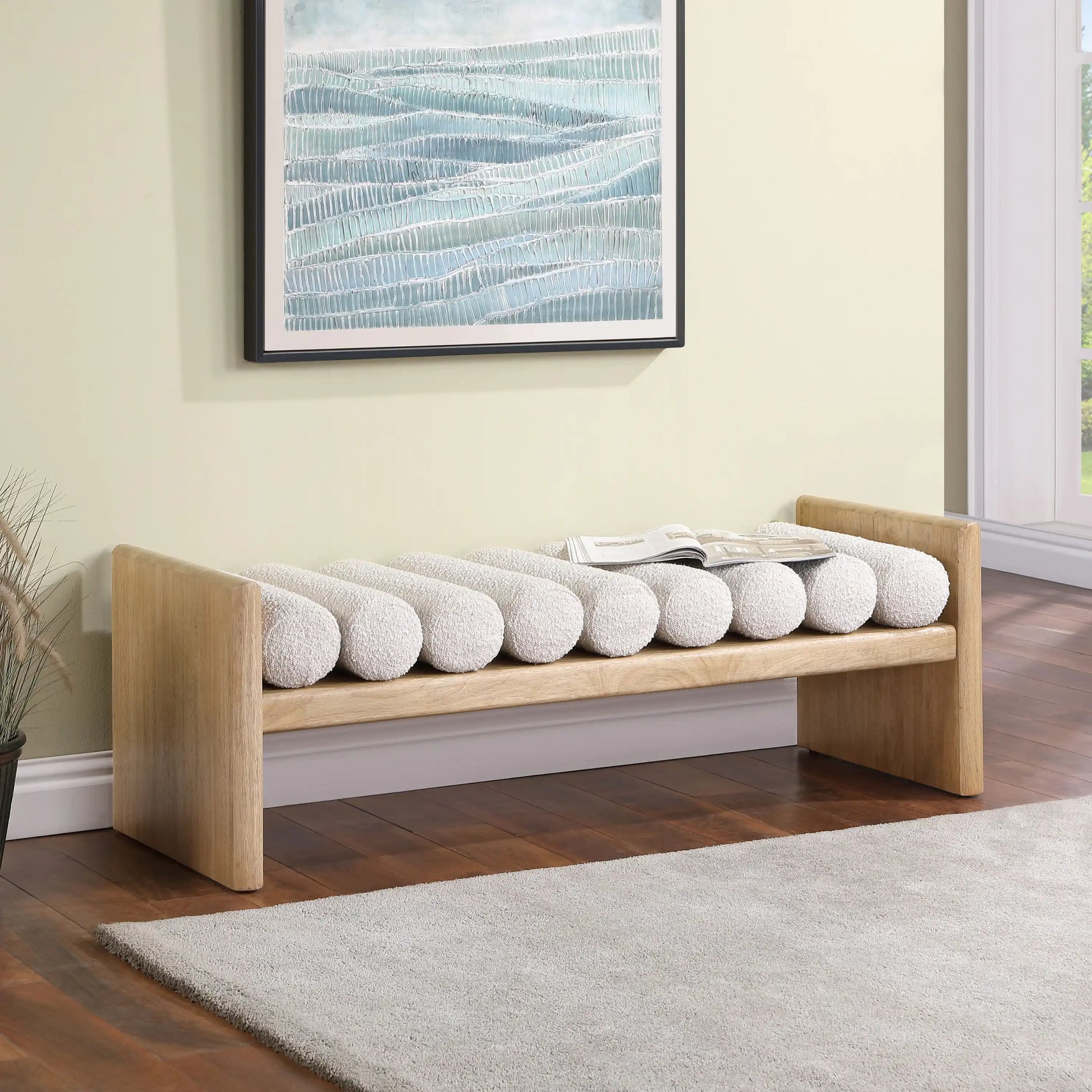 Waverly - Bench With Natural Frame - Best Buy Furniture