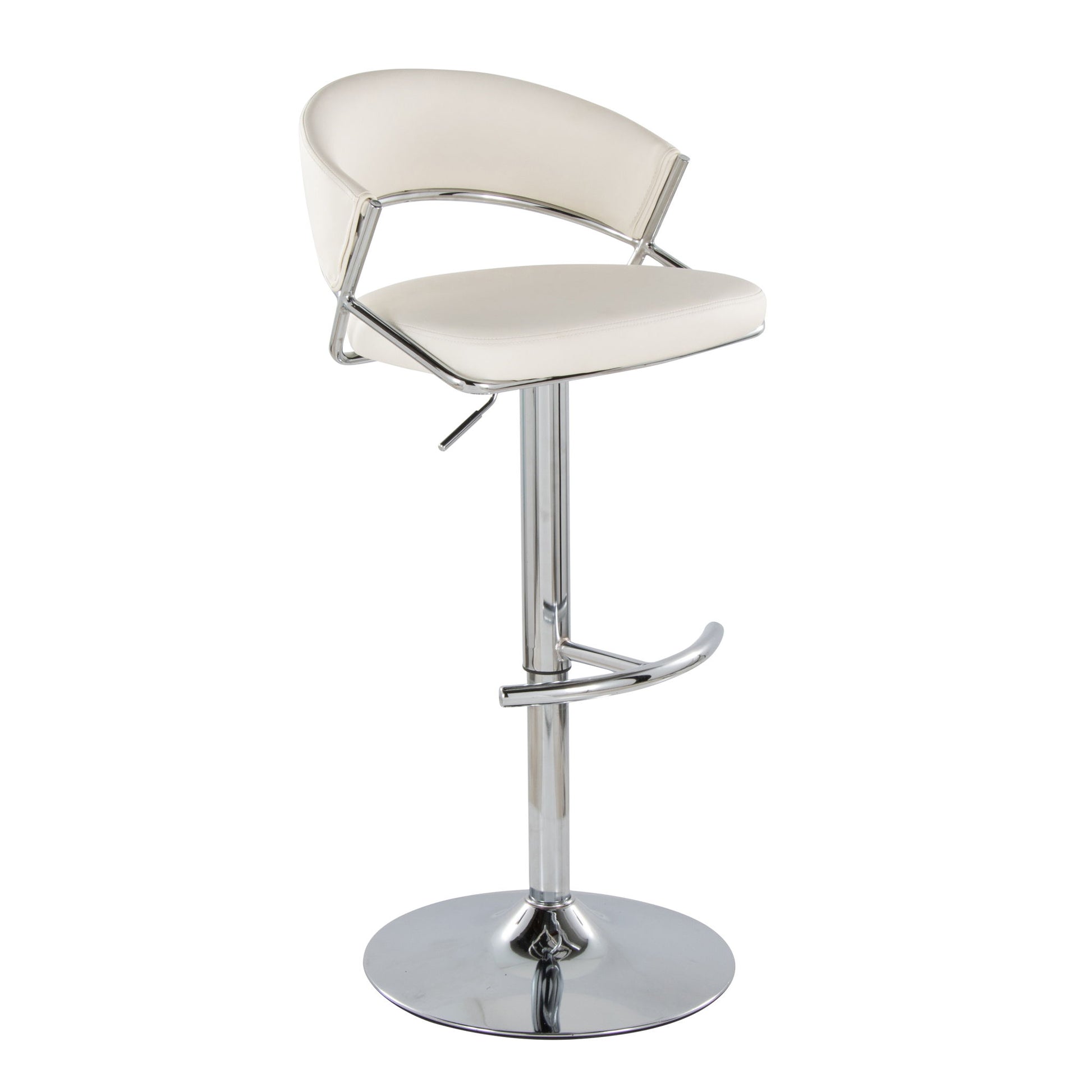 Jie - Contemporary Adjustable Barstool With Swivel & Rounded T Footrest (Set of 2) - Best Buy Furniture