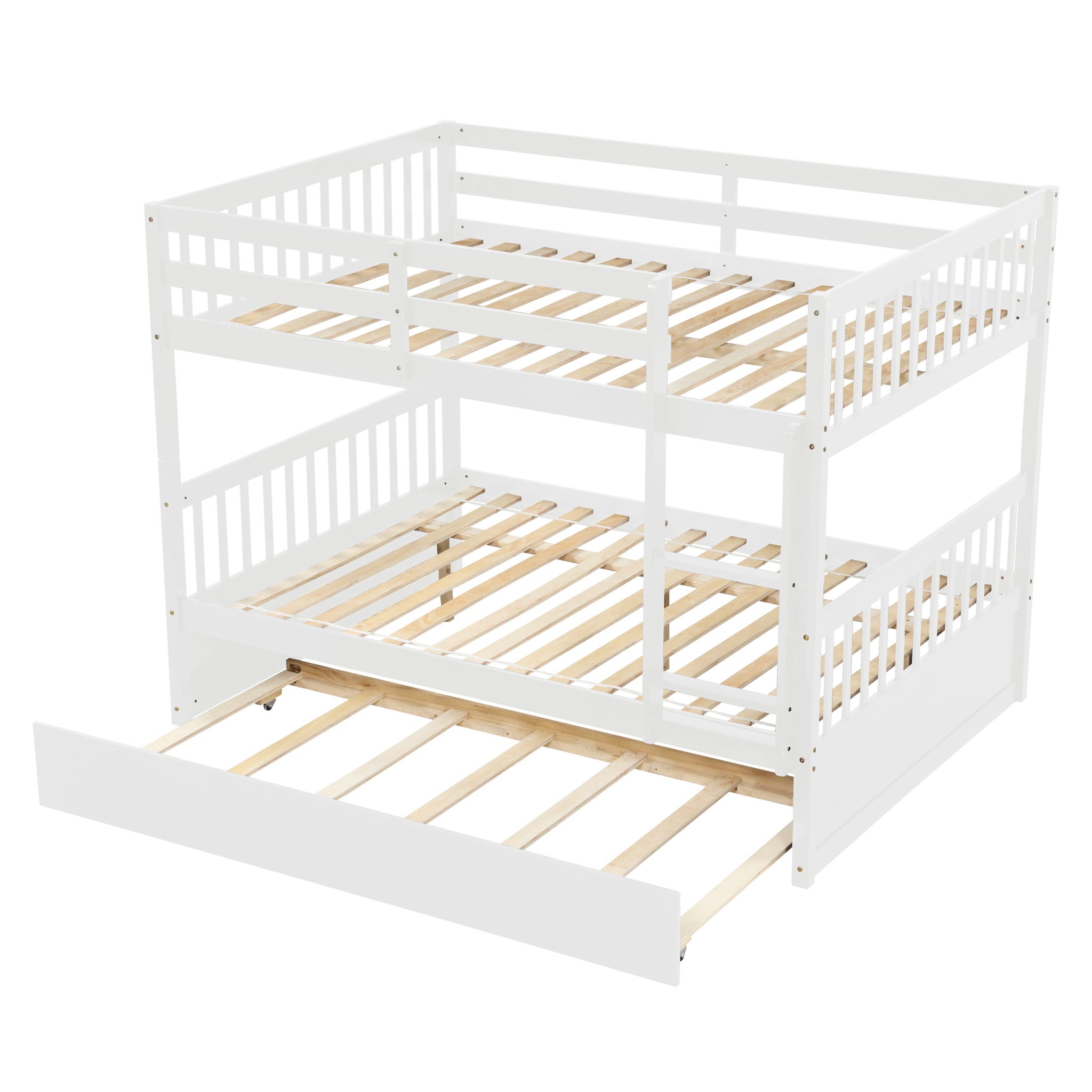 Bunk Bed With Trundle, Convertible To 2 Size Platform Bed, Bunk Bed With Ladder And Safety Rails For Kids - Best Buy Furniture