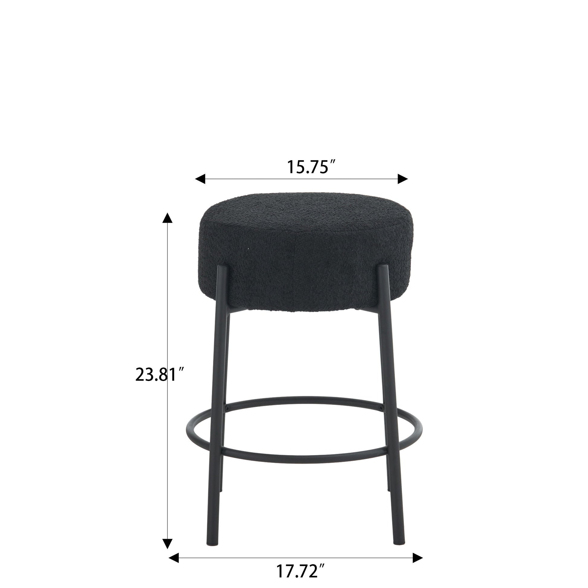 Round Bar Stools (Set of 2), Contemporary Upholstered Dining Stools For Kitchens, Coffee Shops And Bar Stores - Best Buy Furniture