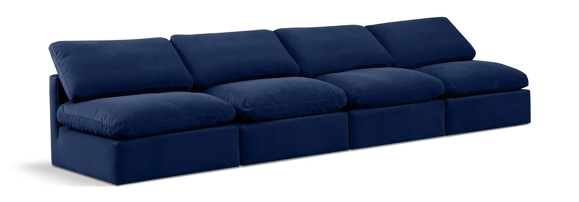Indulge - Velvet 4 Seat Modular Armless Sofa - Best Buy Furniture