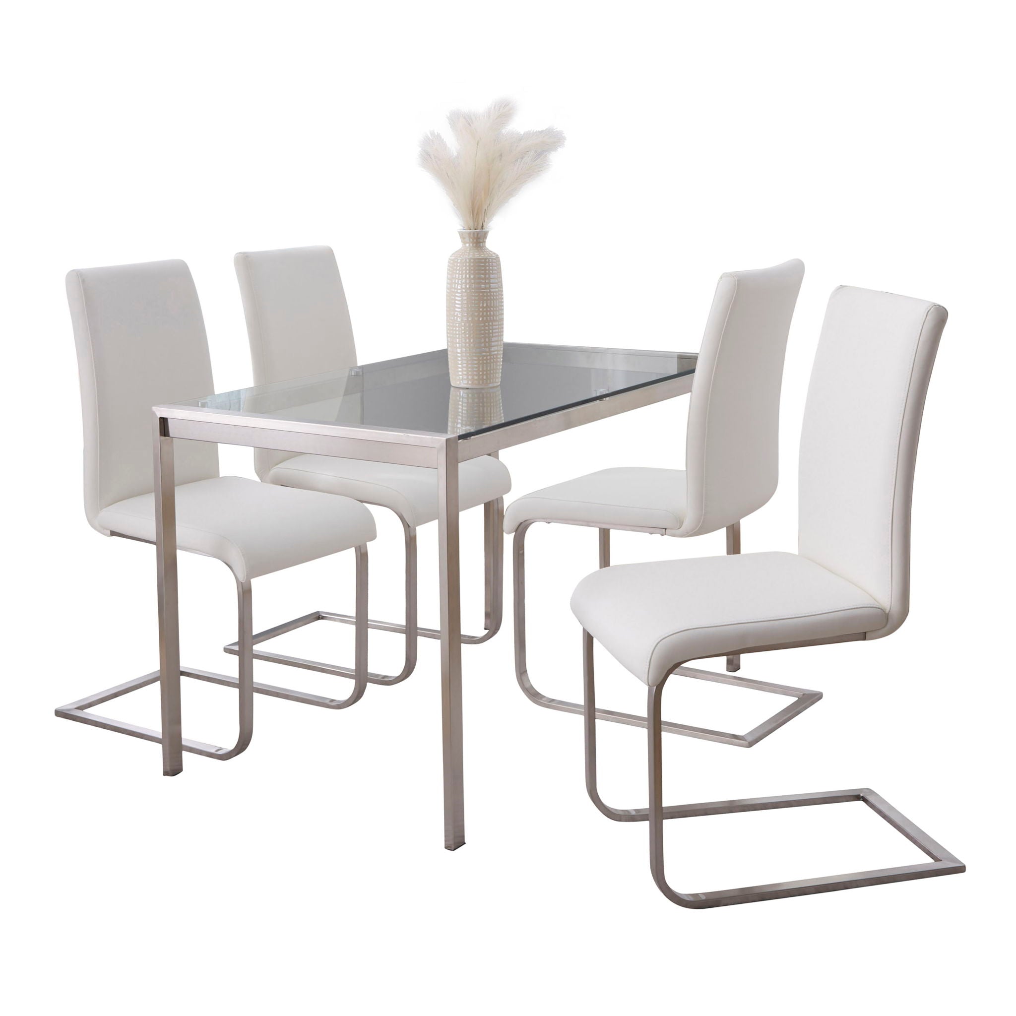 Fuji Foster - Contemporary Dining Set l, Glass 5 Piece - Best Buy Furniture
