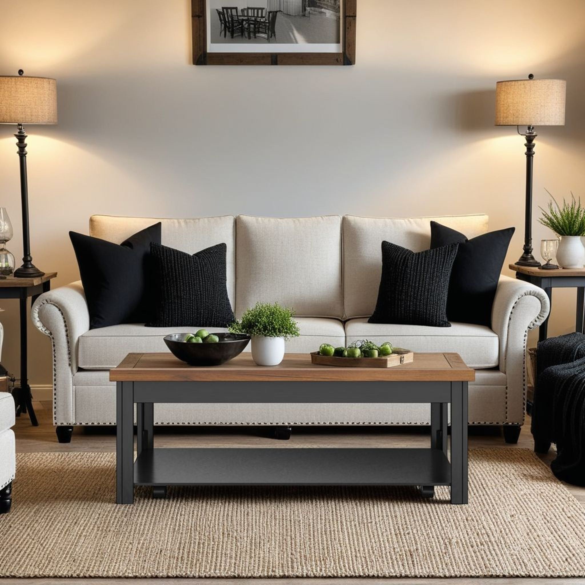 Essex - Coffee Table - Black, Whiskey - Best Buy Furniture