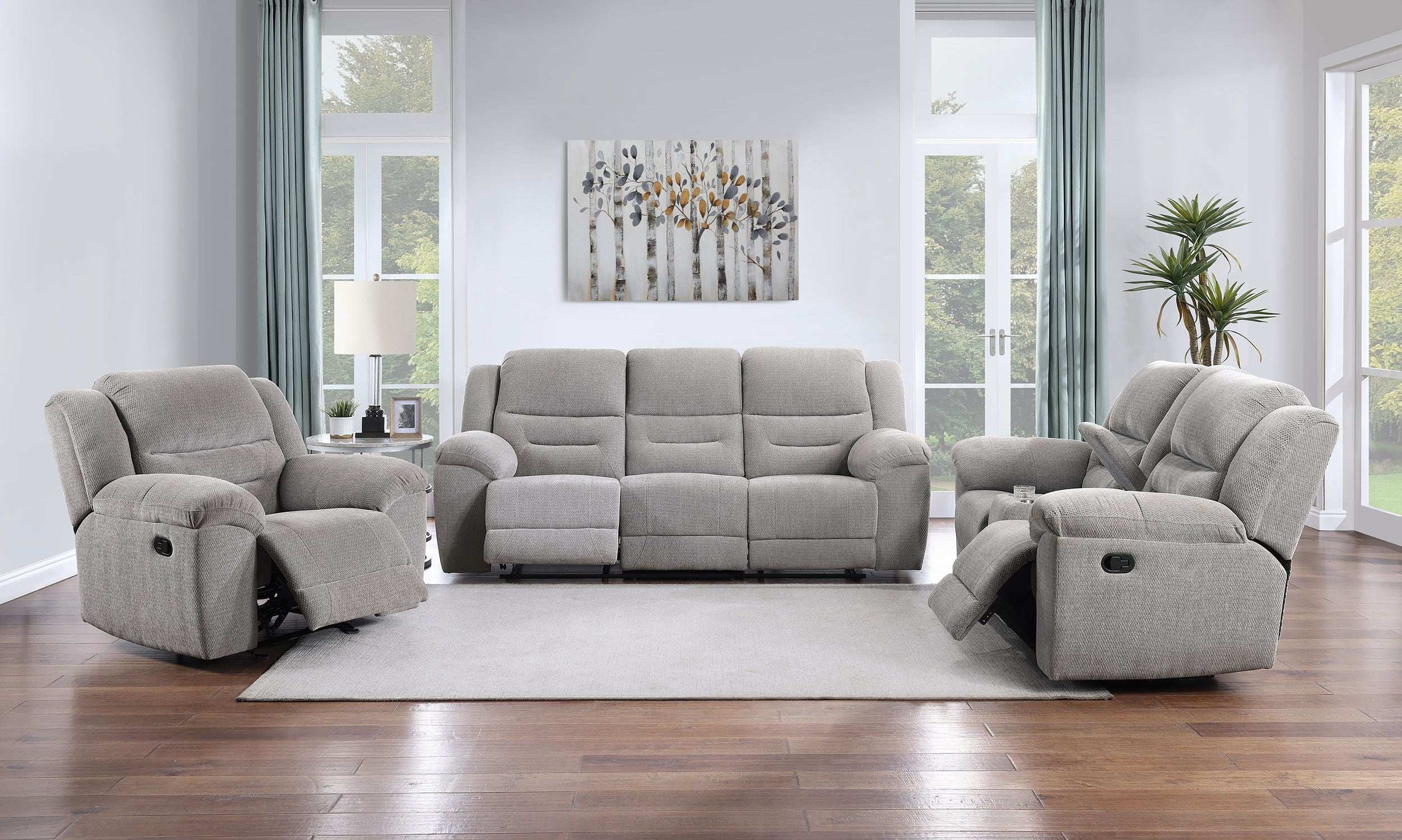 Gilson - Chenille Upholstered Sofa Set - Best Buy Furniture