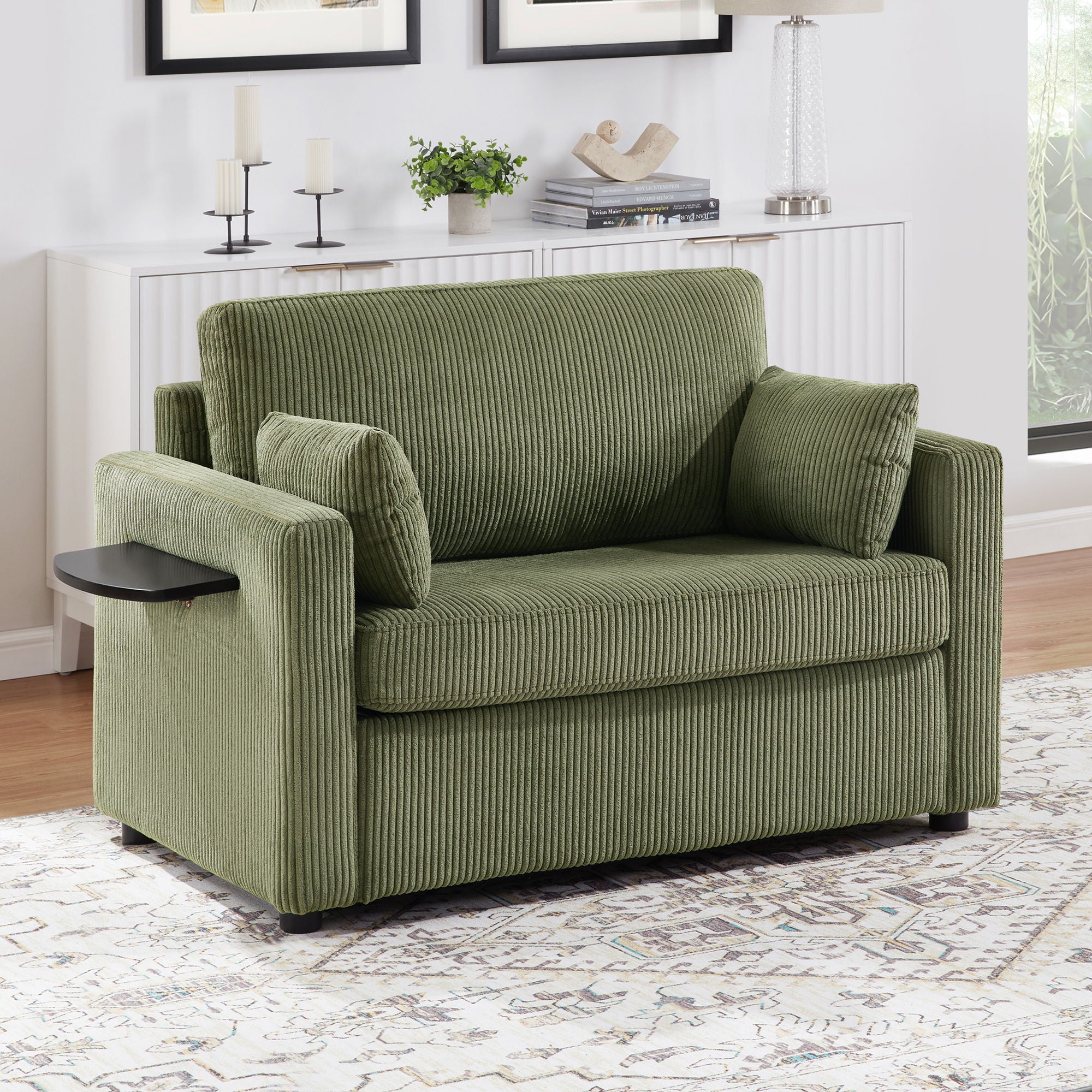 Sleeper Sofa With Foldable Mattress, USB Ports, Side Table & Storage Pocket - Best Buy Furniture