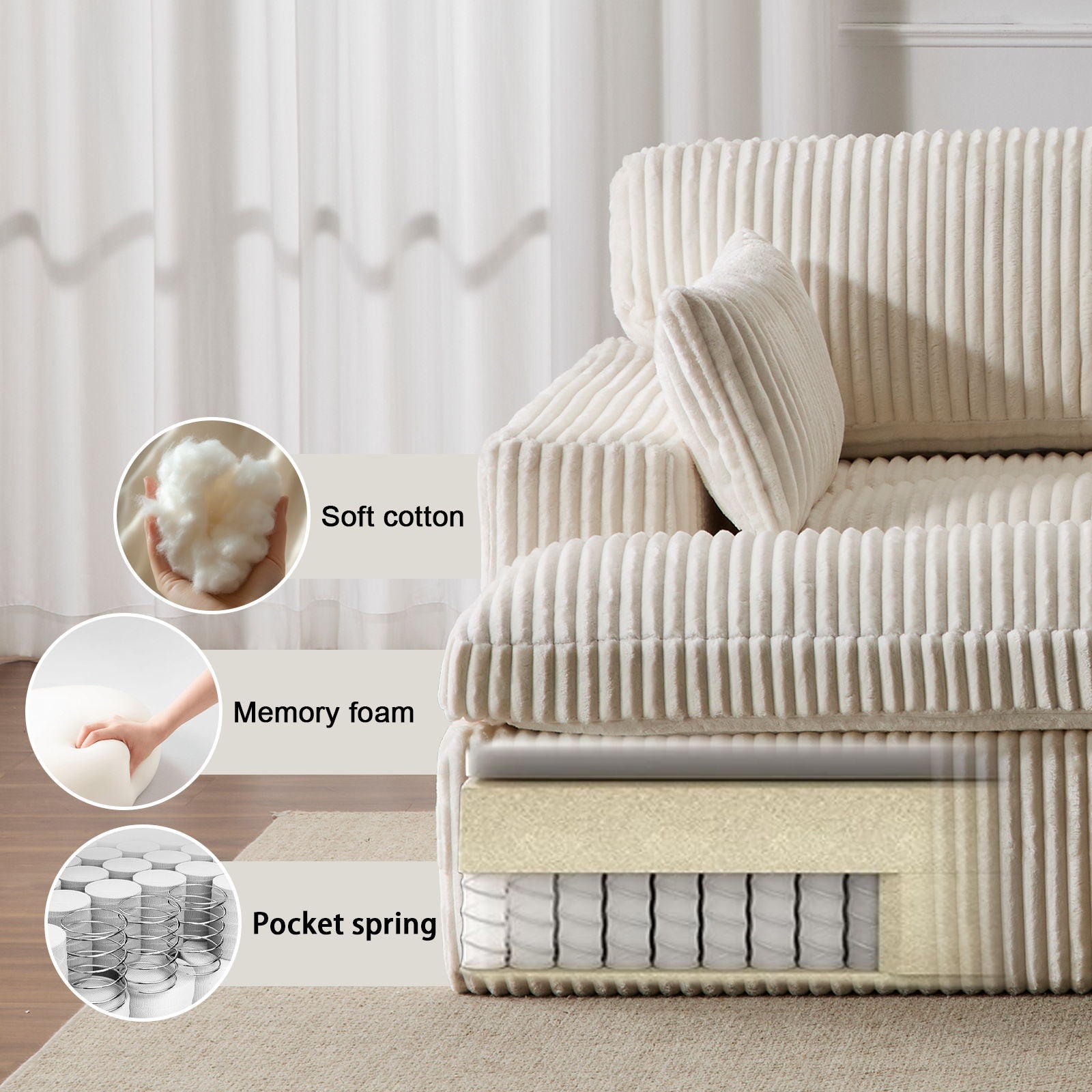 Double Chaise Lounge Chair, Oversized Upholstered Sleeper Cloud Couch - Best Buy Furniture