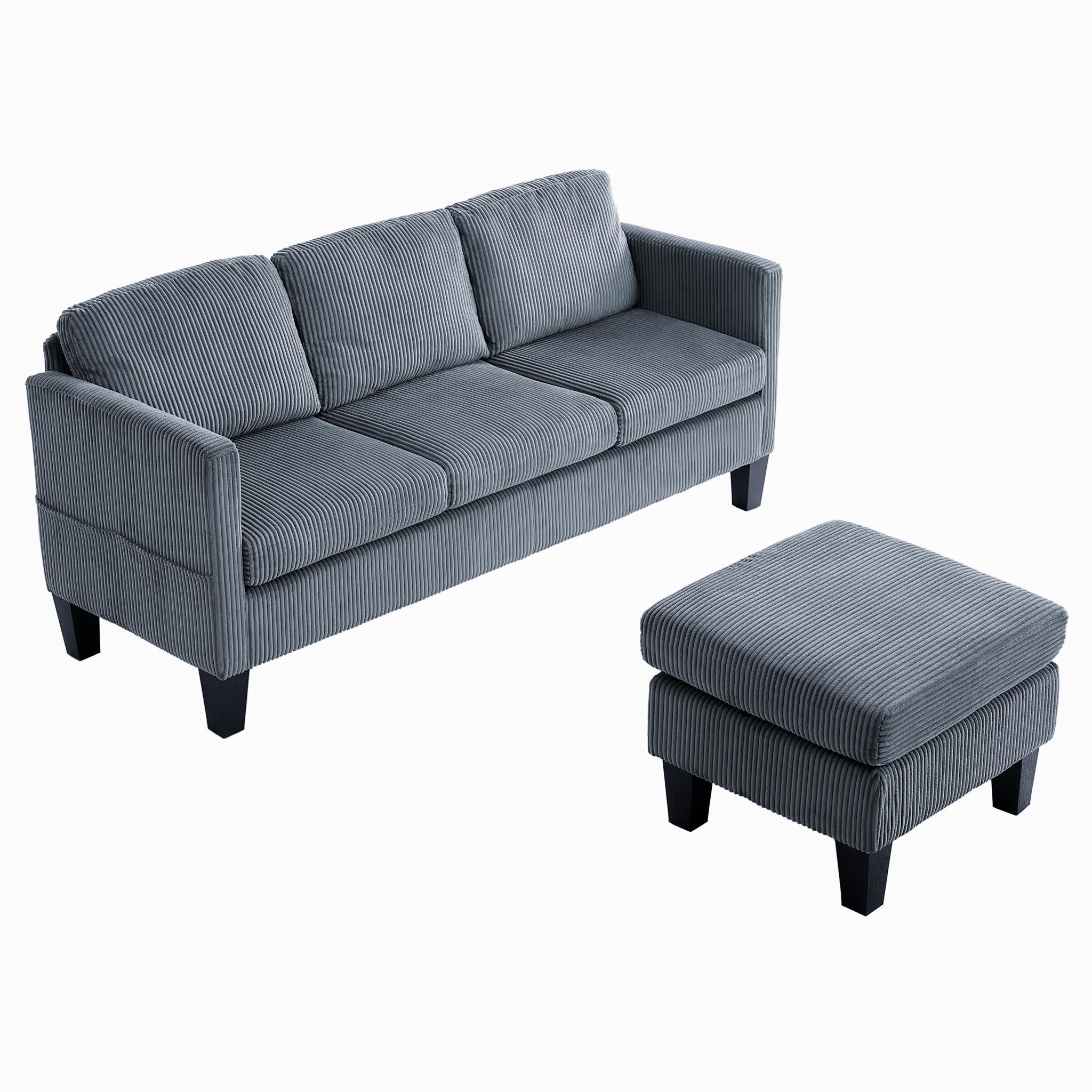 L-Shaped Sectional Sofa With Padded Cashmere, Space Saving Design For Living Rooms & Apartments - Gray - Best Buy Furniture