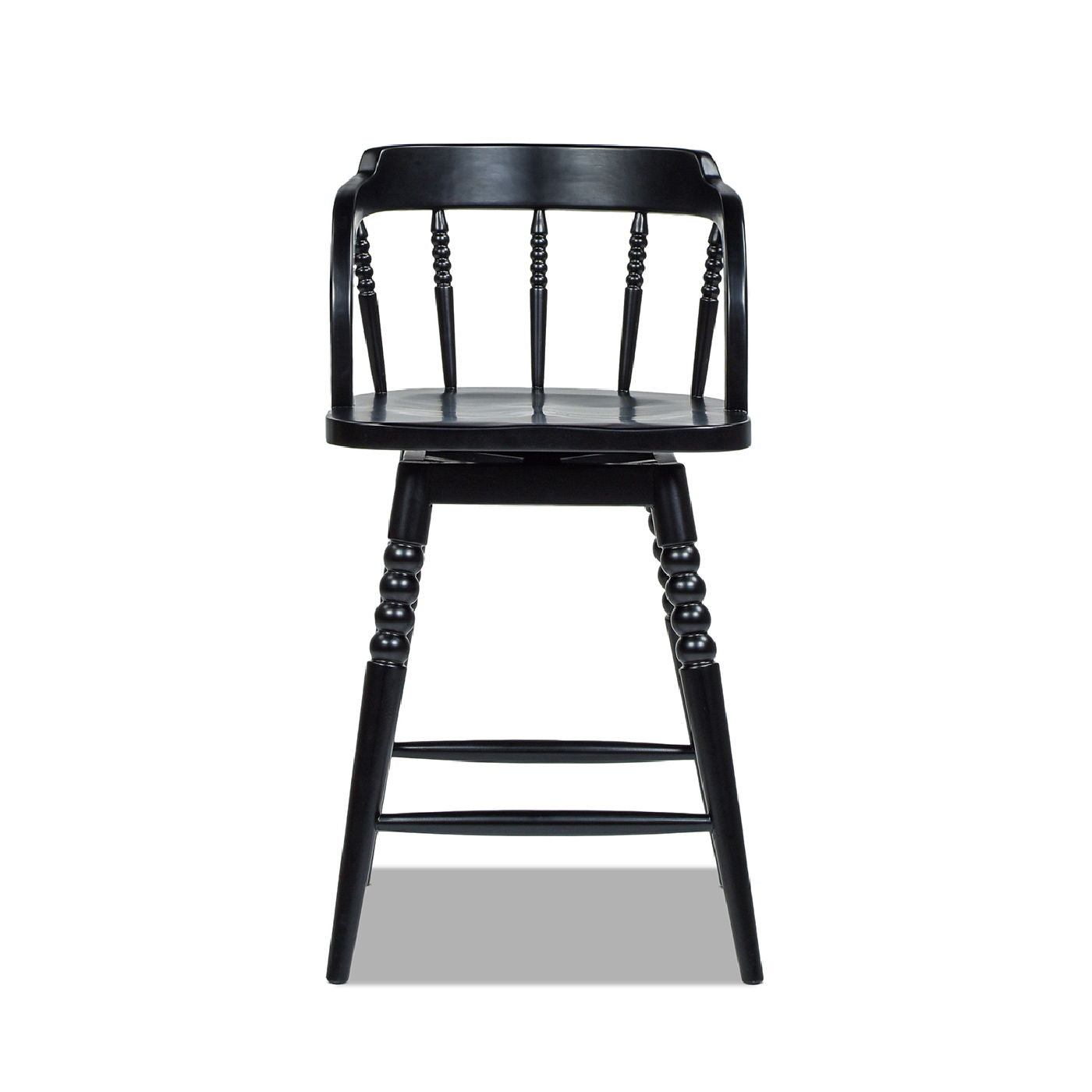Breda - Turned Bubble Spindle Low Back Counter Stool - Black - Best Buy Furniture