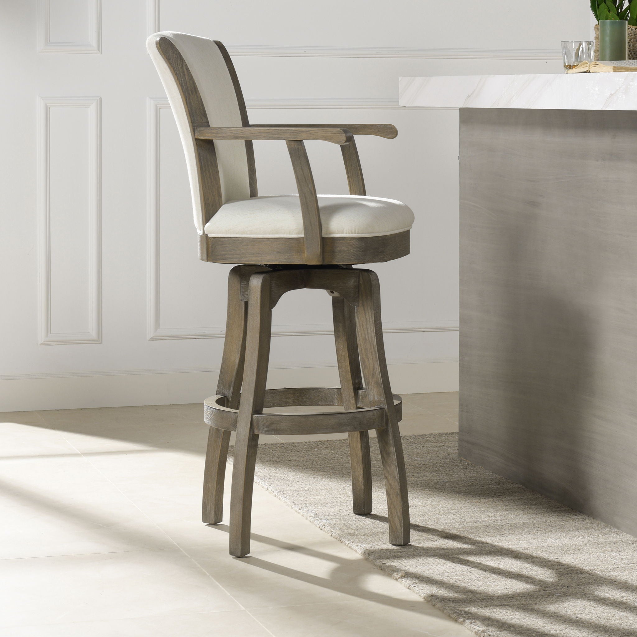 Williams - Swivel Bar Stool With Armrests - Best Buy Furniture