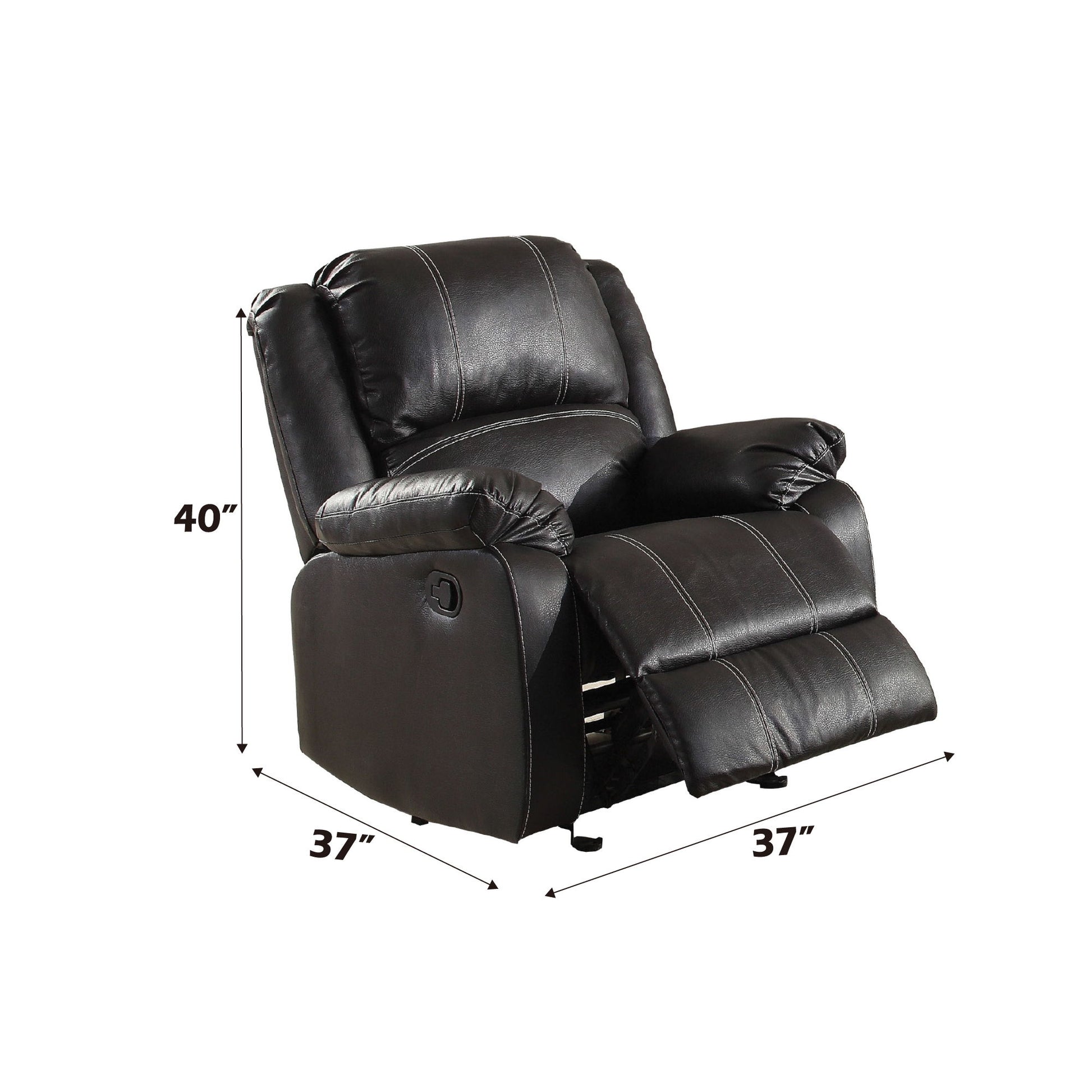 Zuriel - Synthetic Leather 3 Piece Living Room Recliner Set - Best Buy Furniture
