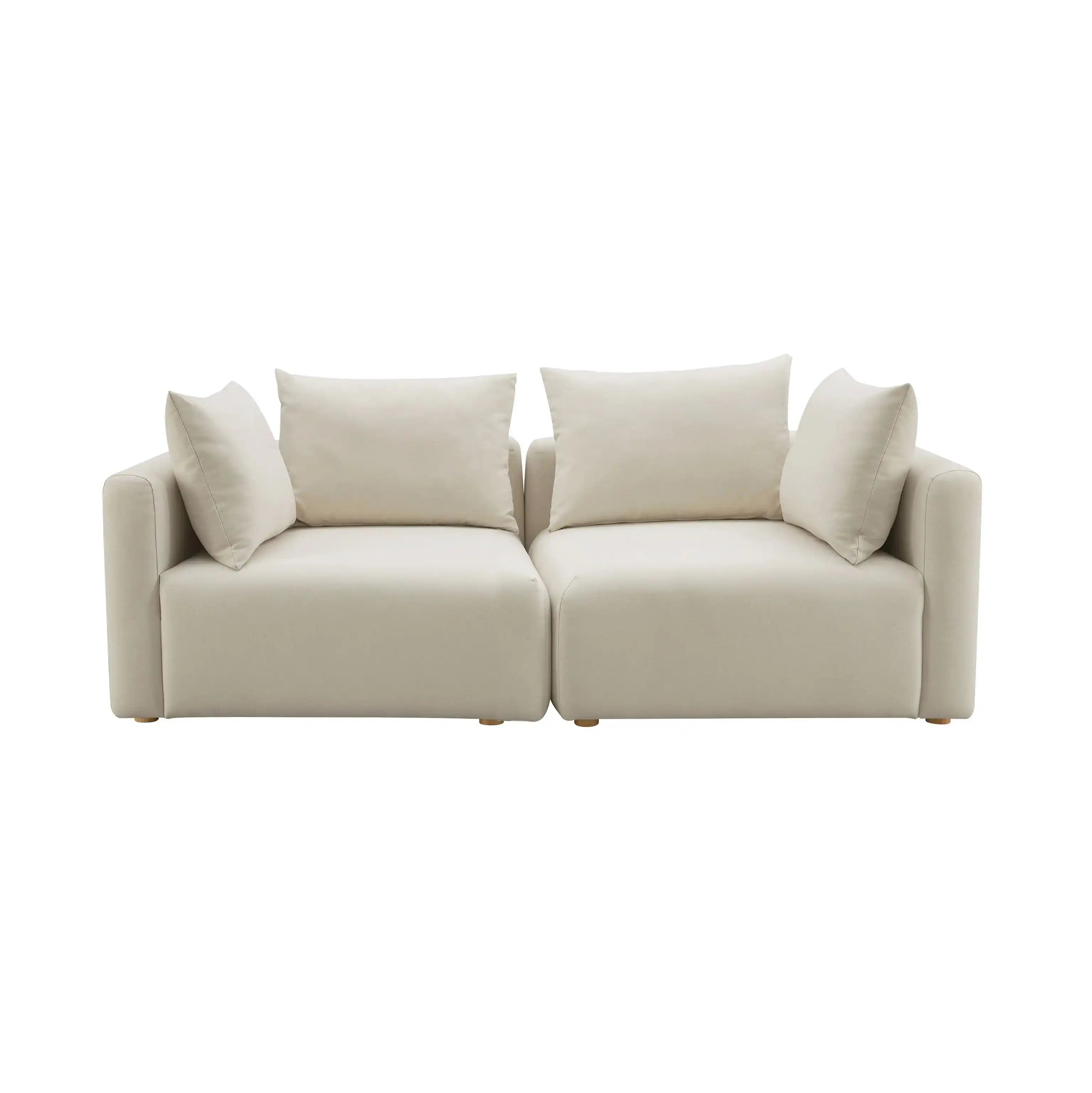 Hangover - Linen Loveseat - Cream - Best Buy Furniture