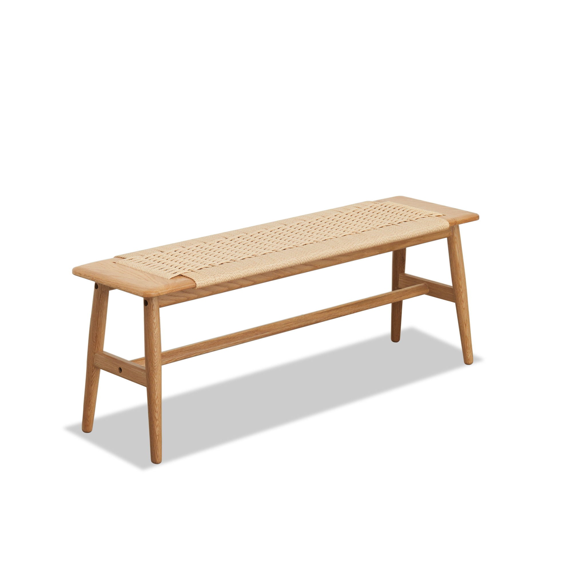 Woven Design Dining Bench For Dining Room, Bedroom - Natural Oak - Best Buy Furniture
