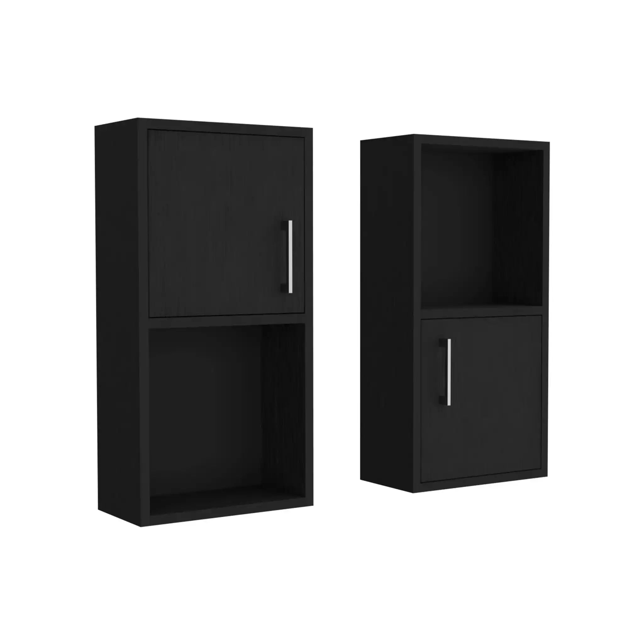 Wall Mounted Bathroom Medicine Cabinet Eak Two Doors, Two Shelves - Black - Best Buy Furniture