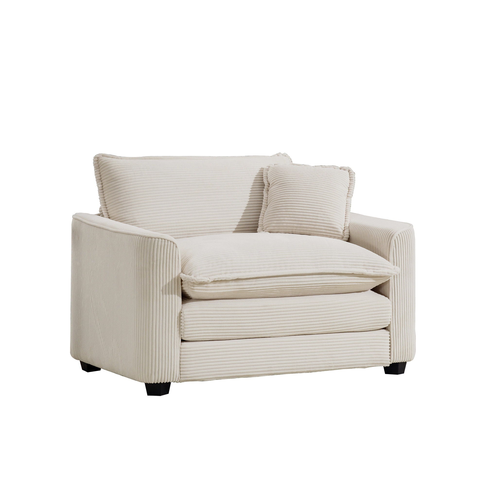 Modern Classic Corduroy Fabric Single Chair Deep Seat Sofa With Pillow - Best Buy Furniture