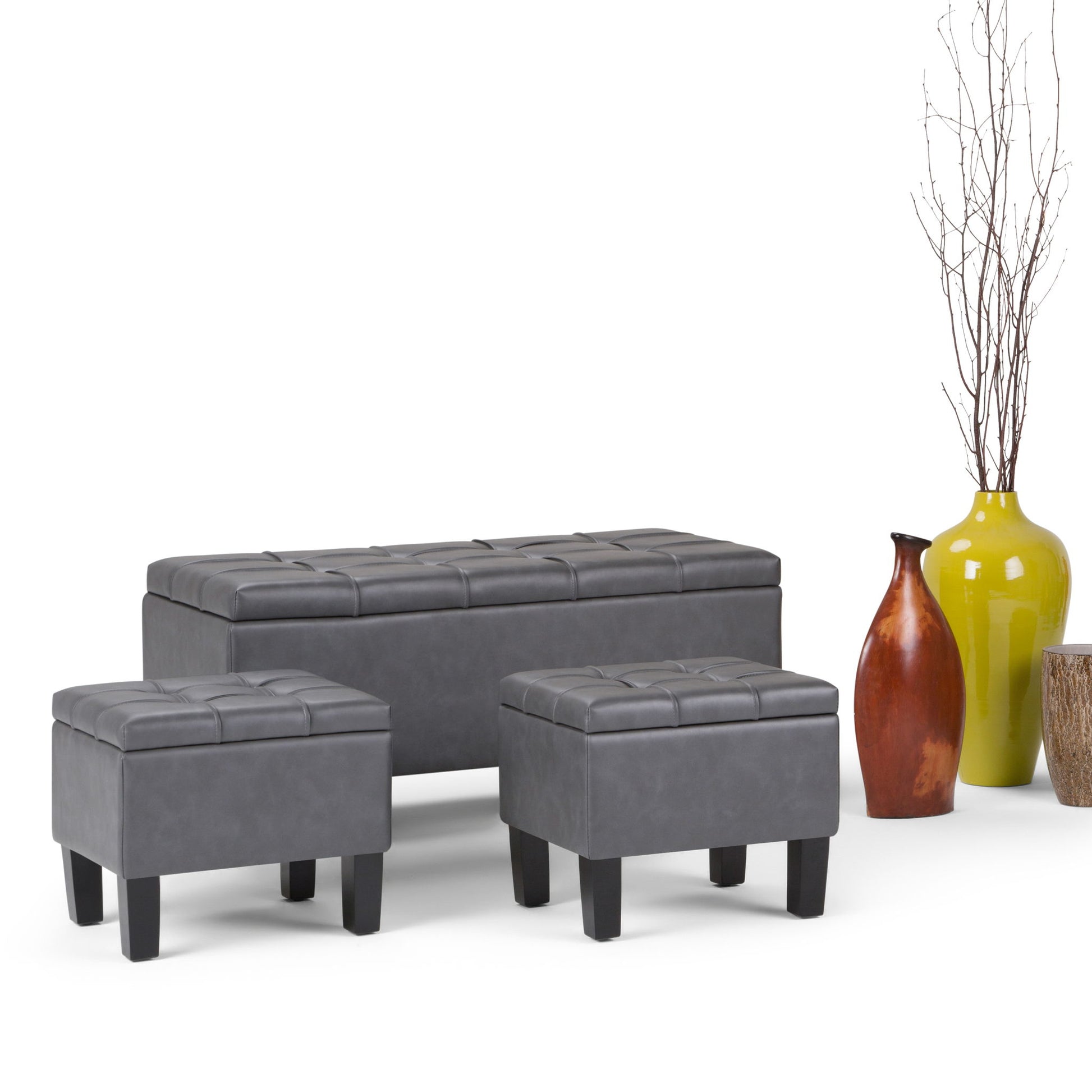 Dover - 3 Piece Storage Ottoman Contemporary Design - Best Buy Furniture