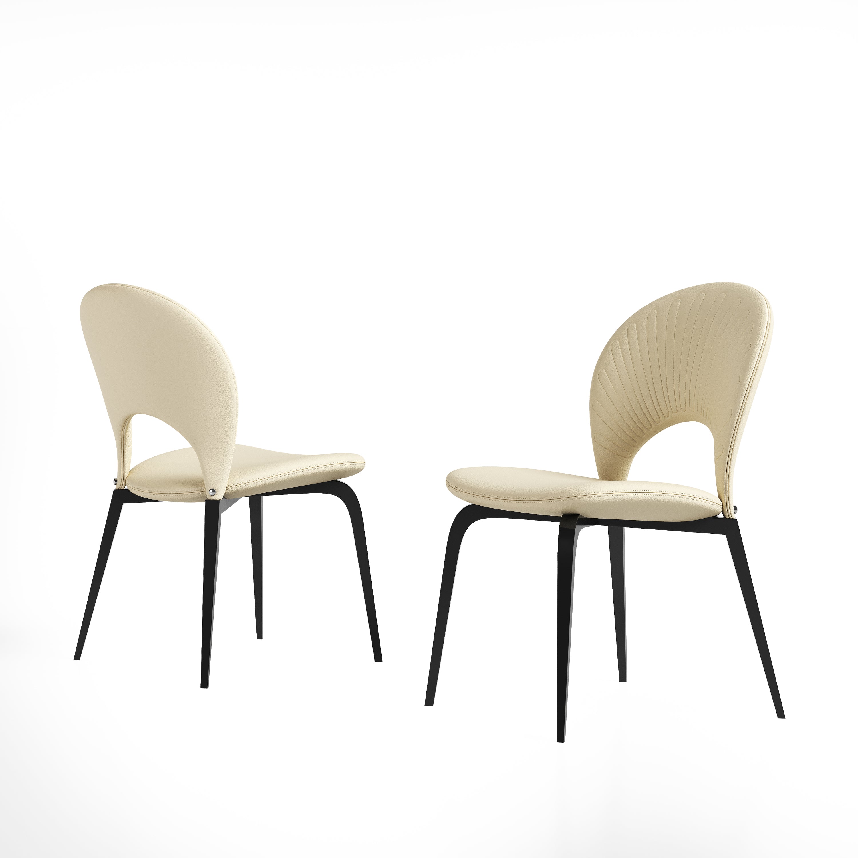 PU-Leather Chairs with Metal Legs & Backrest set of 2 - Best Buy Furniture