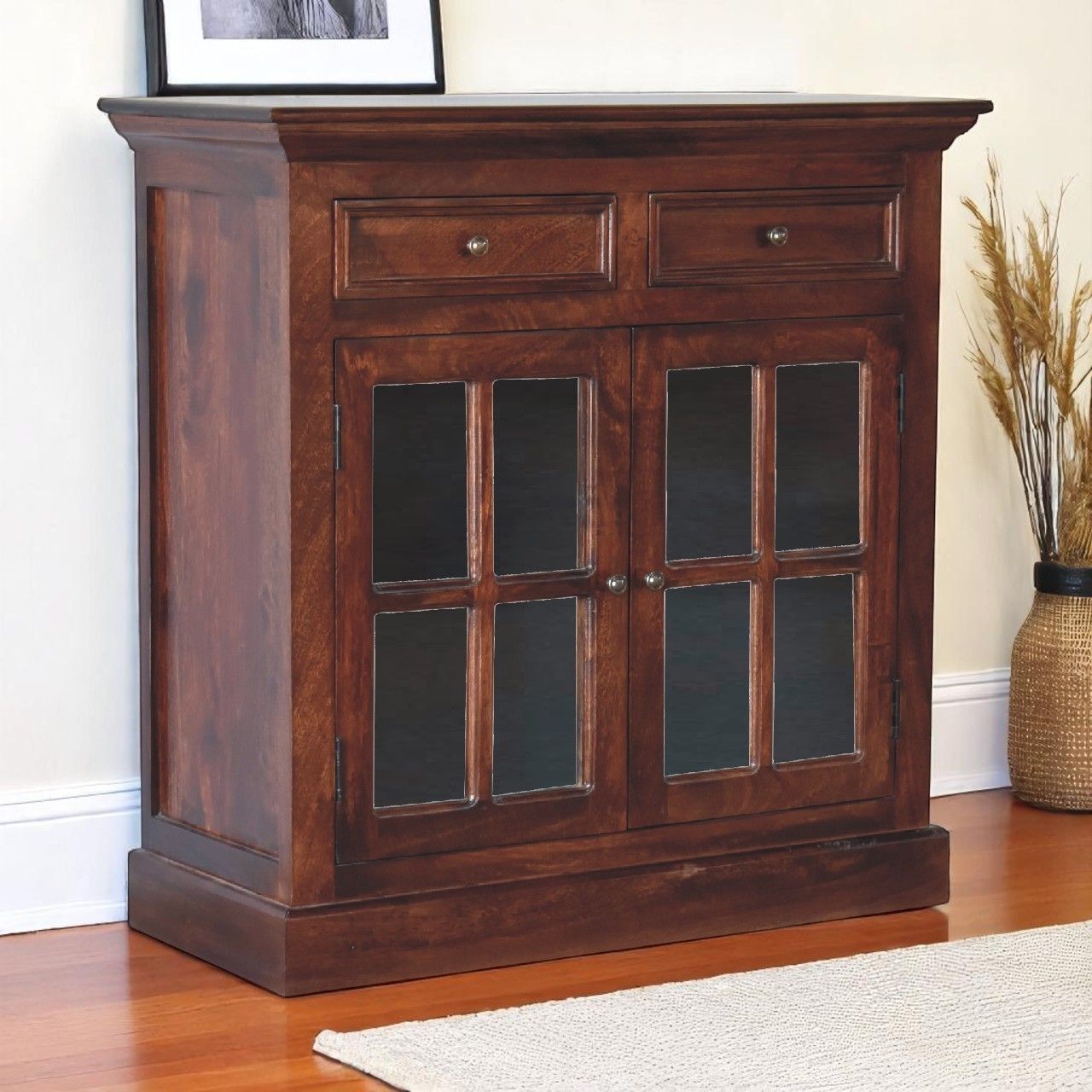 Glazed Cabinet - Cherry - Best Buy Furniture