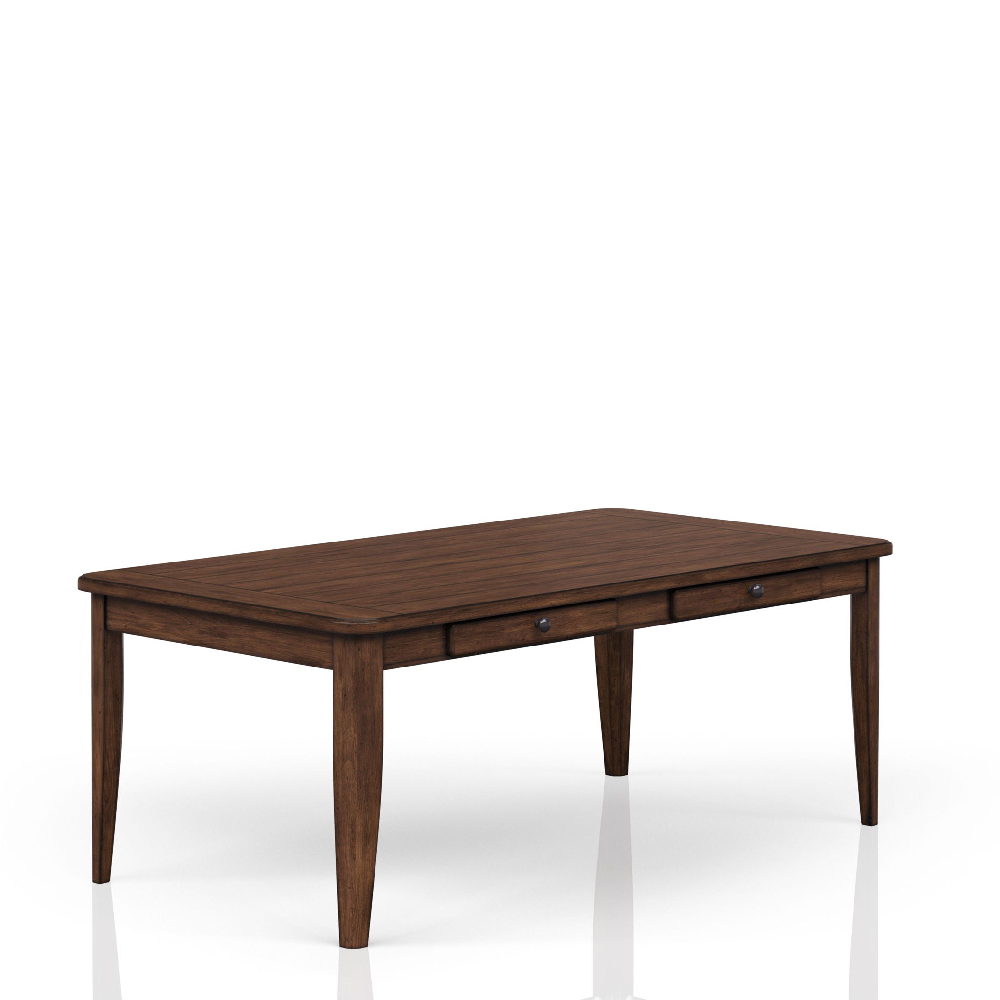 Casual Dining Table With Four Storage Drawers - Brown - Best Buy Furniture