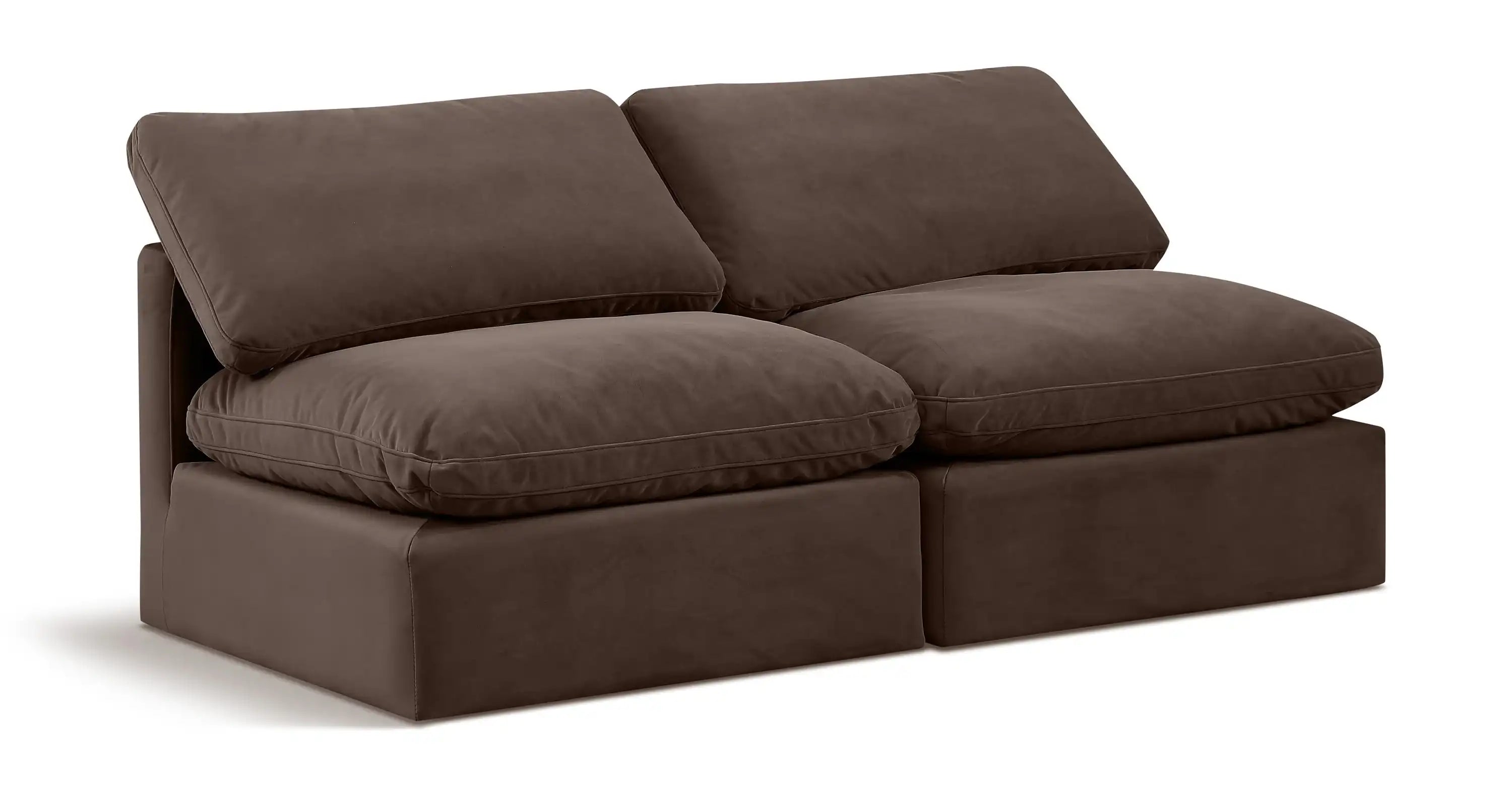 Indulge - Velvet 2 Seat Modular Armless Sofa - Best Buy Furniture