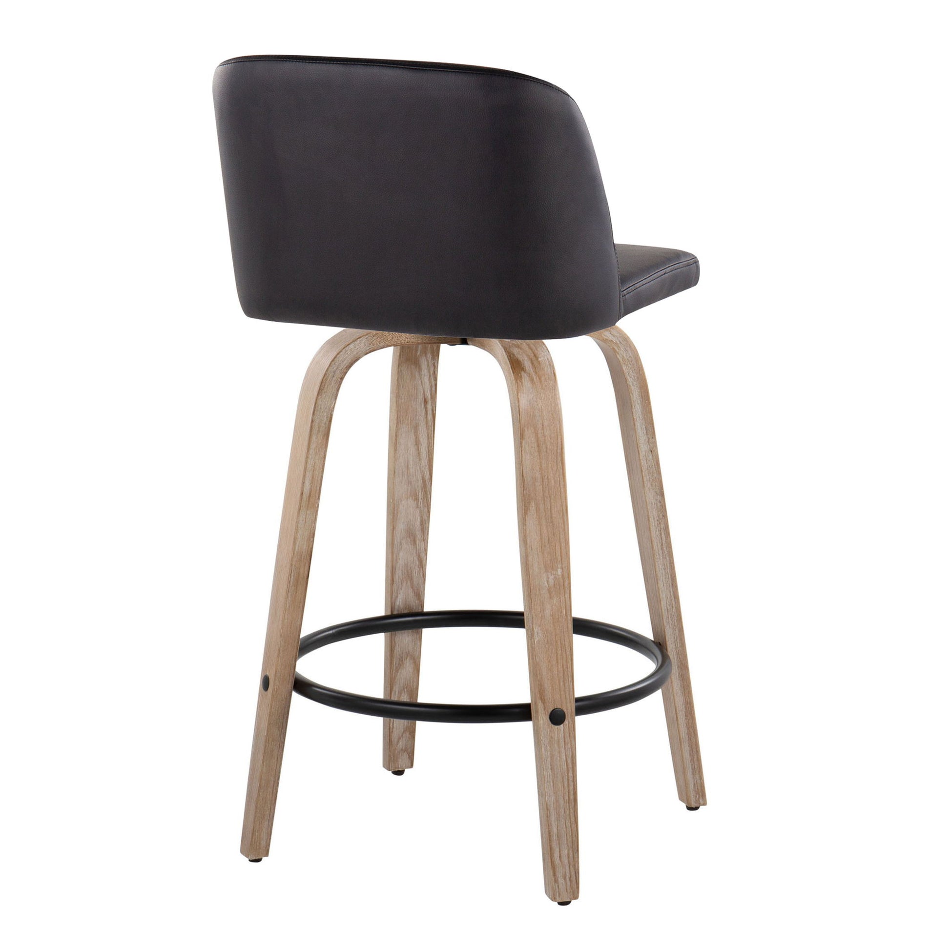 Toriano - Contemporary Fixed-Height Counter Stool & Swivel With Round Footrest (Set of 2) - Best Buy Furniture