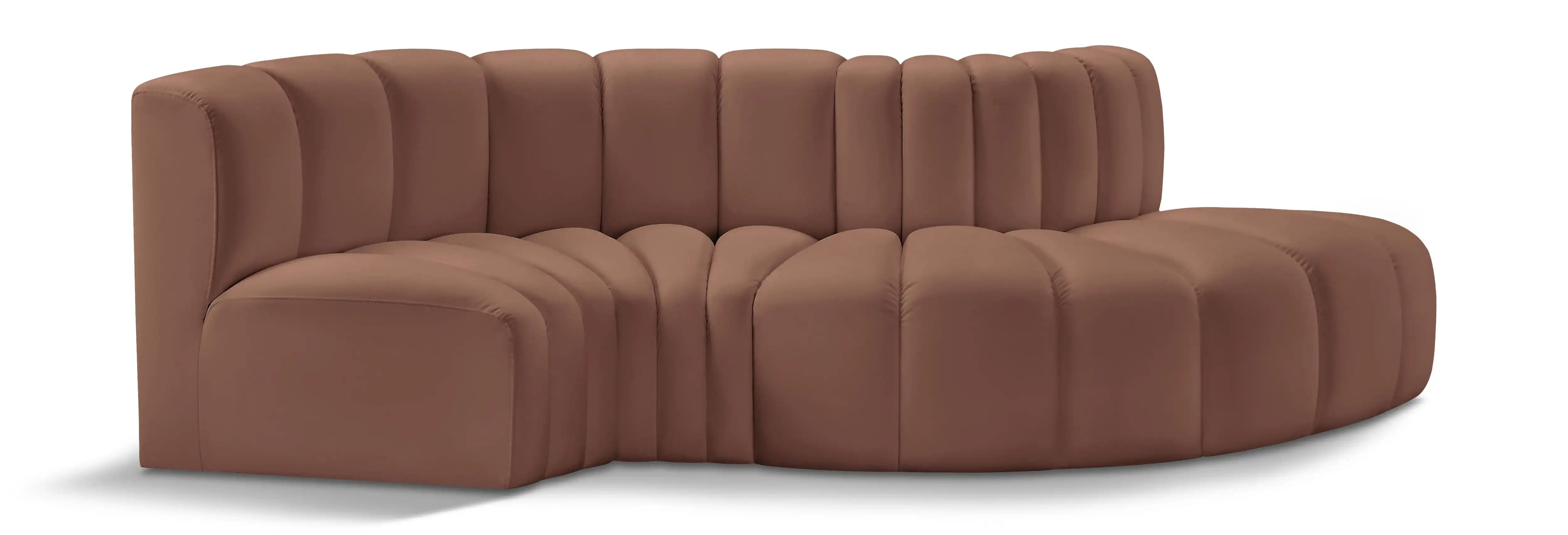 Arc - Faux Leather 4 Piece L-Shaped Modular Sofa - Best Buy Furniture
