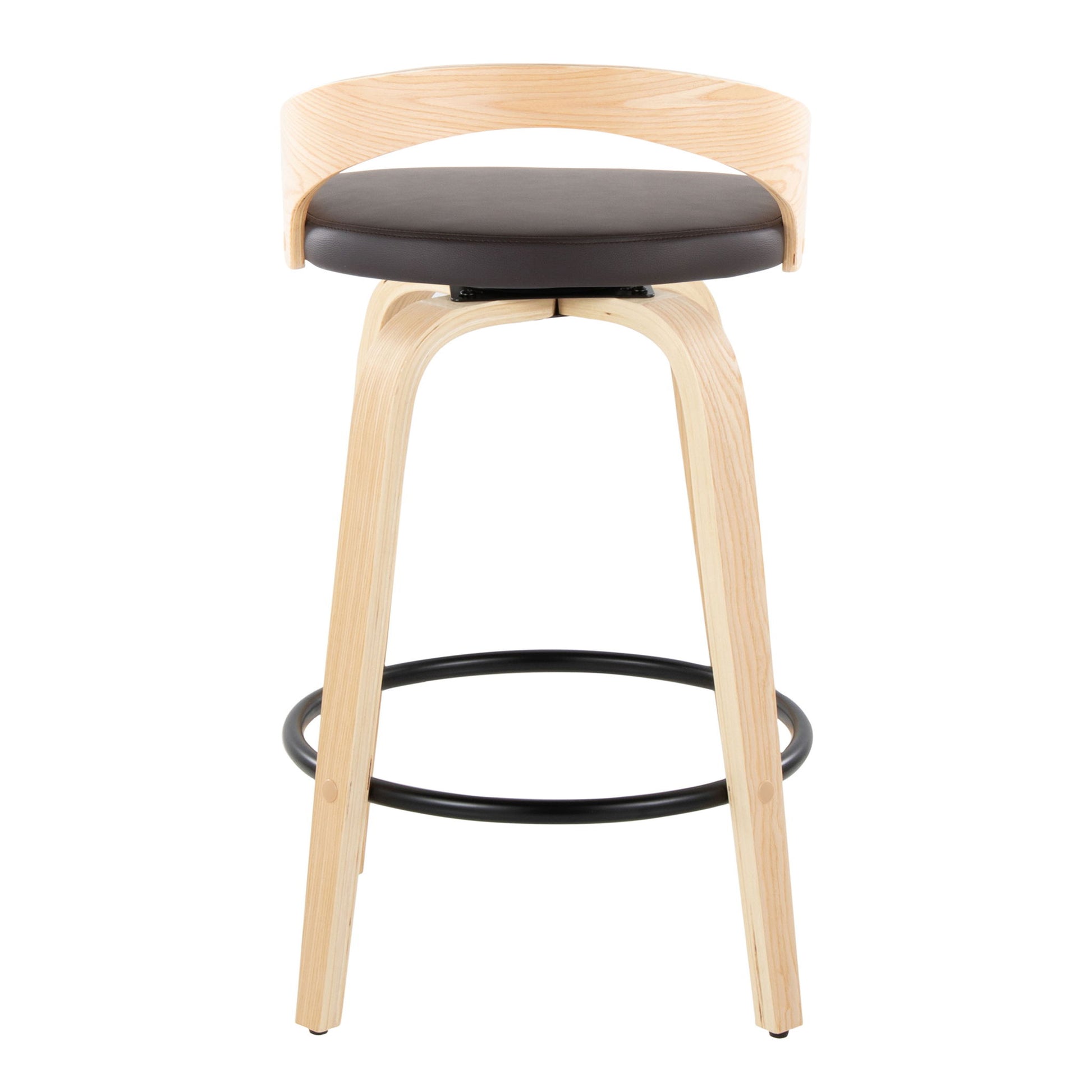 Grotto - Mid-Century Modern Fixed Height Counter Stool Swivel &h Round Footrest - Best Buy Furniture