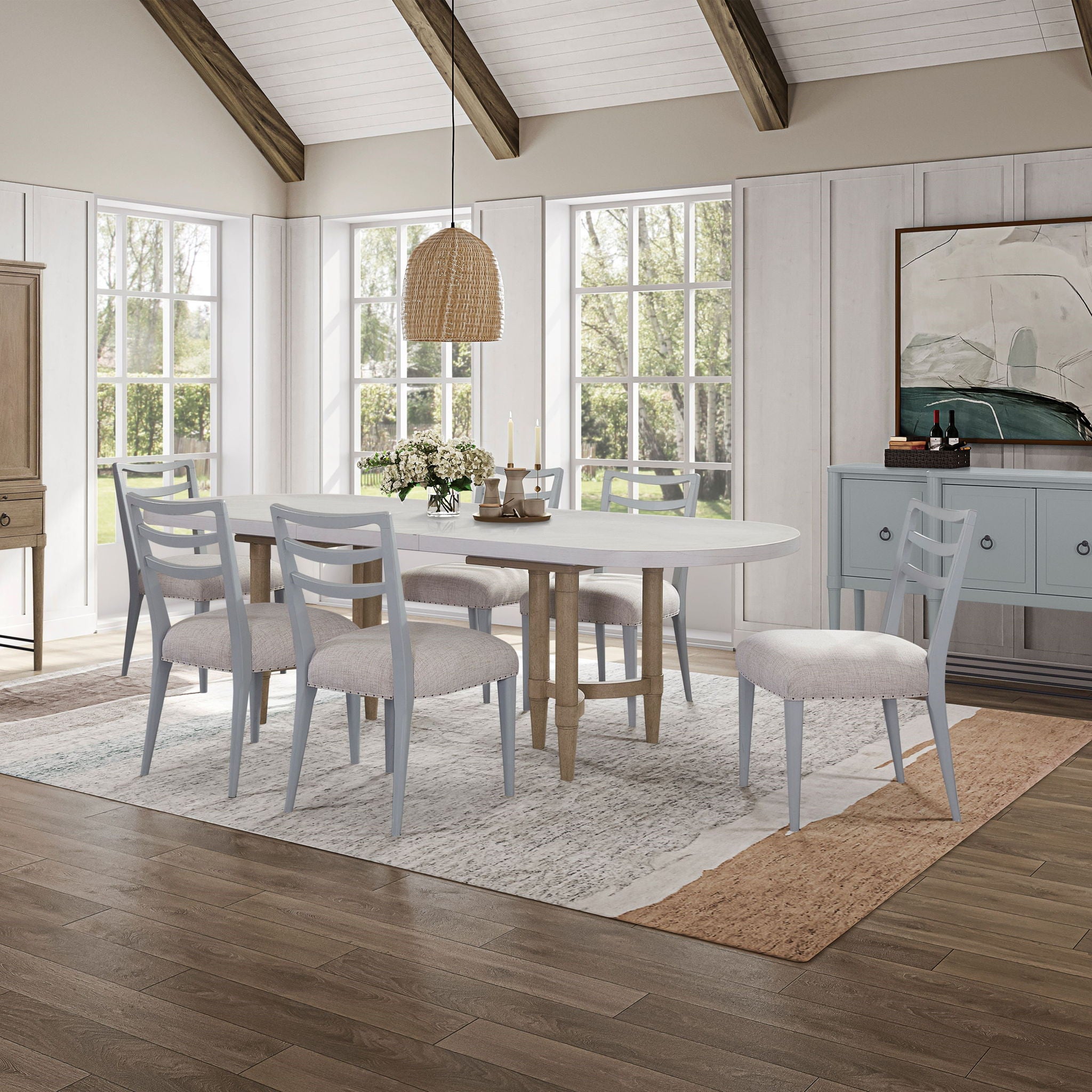 Triad - Double Pedestal Dining Table With Leaf - Sand - Best Buy Furniture