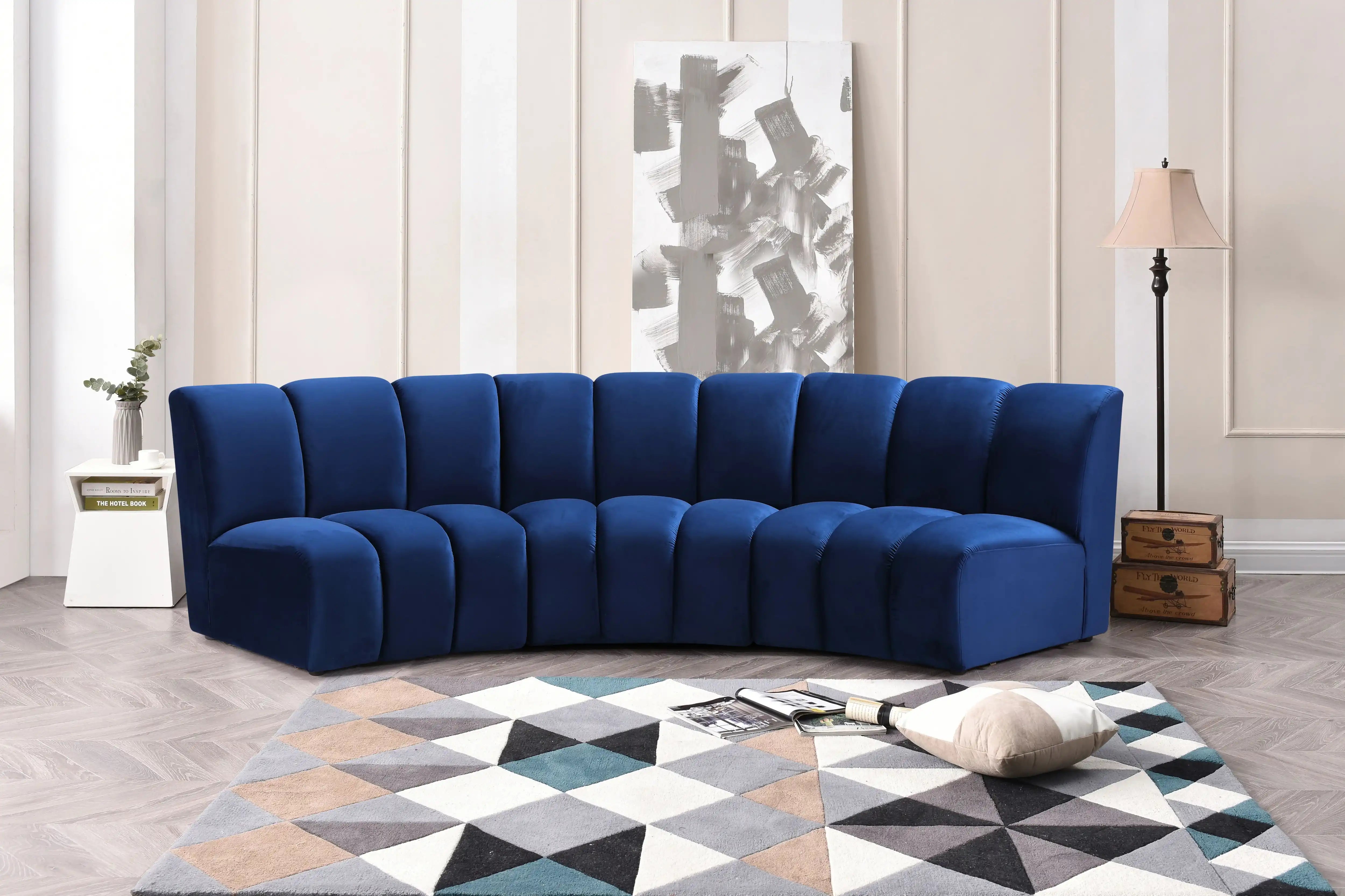 Infinity - 3 Piece Velvet Modular Sectional - Best Buy Furniture
