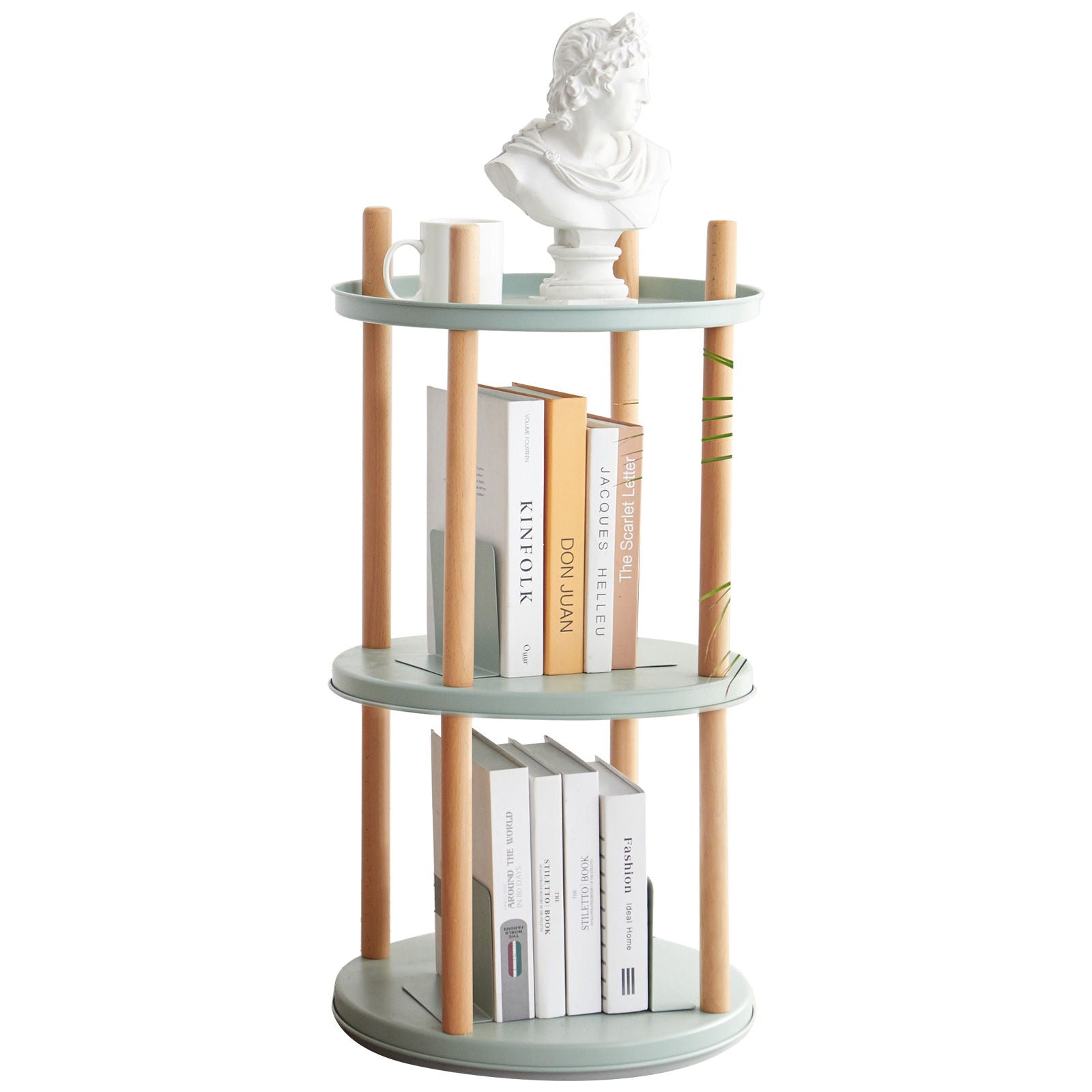 Storage Shelf, 360° Rotating Bookshelf, Bookcase With Large-Capacity Storage Space, Multifunctional Storage Rack, Compact Design For Living Room - Best Buy Furniture
