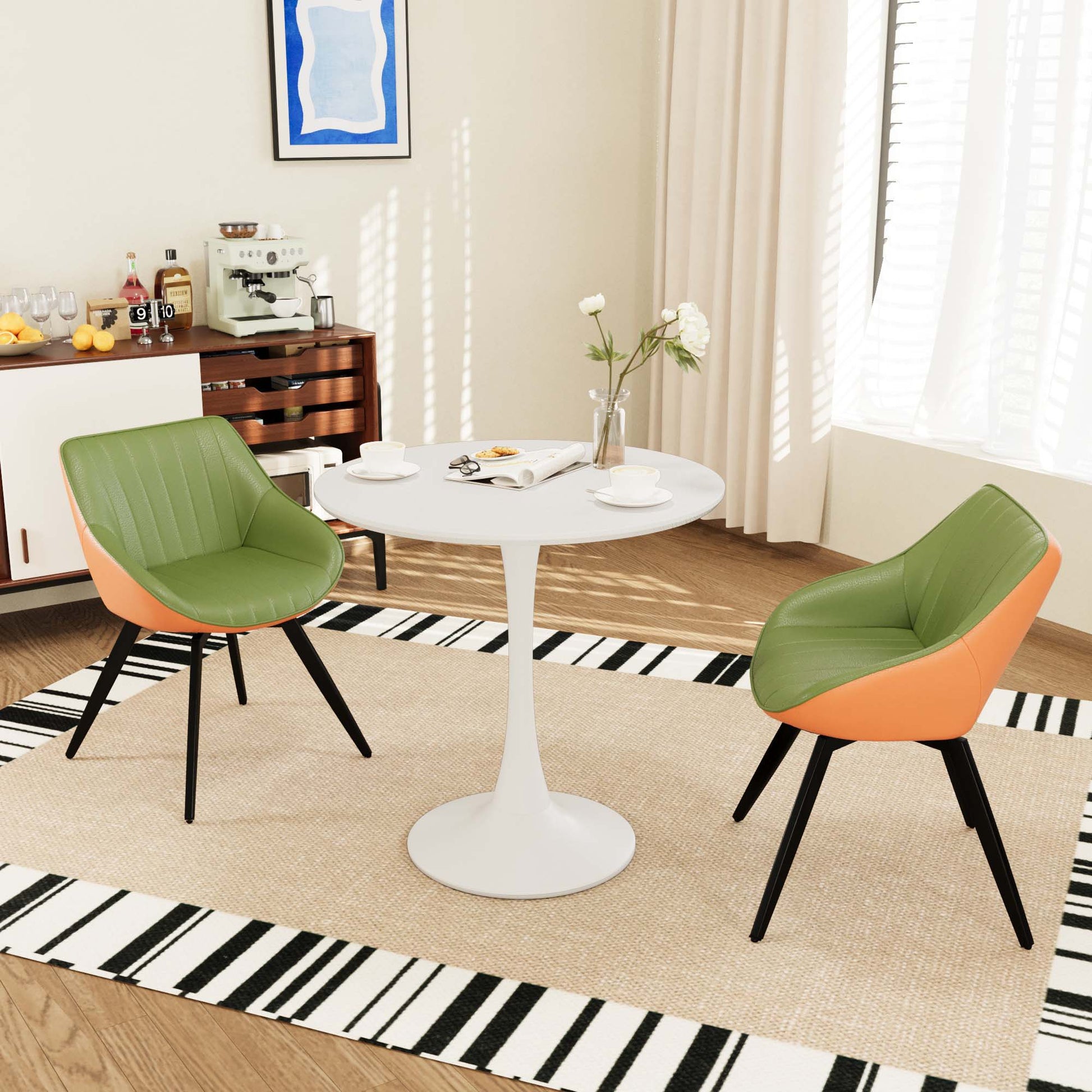 Round Dining Table Set With Tulip Design And 2 Chairs - Best Buy Furniture