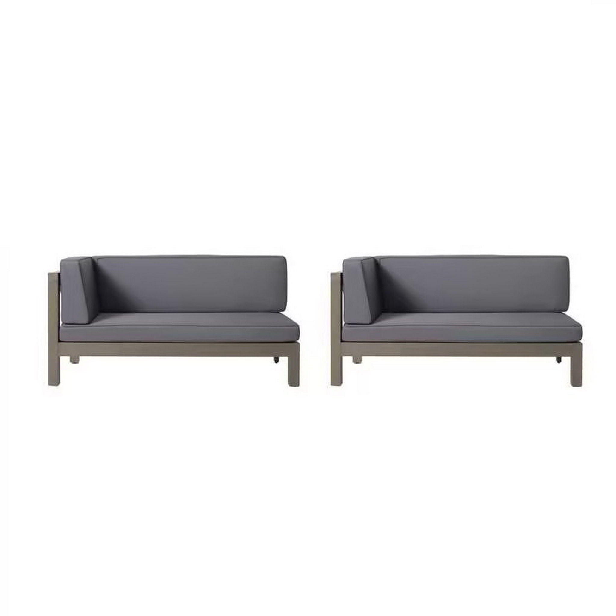 Aura - 2 Piece Outdoor Set With X Back Left Bench And Corner - Dark Gray - Best Buy Furniture