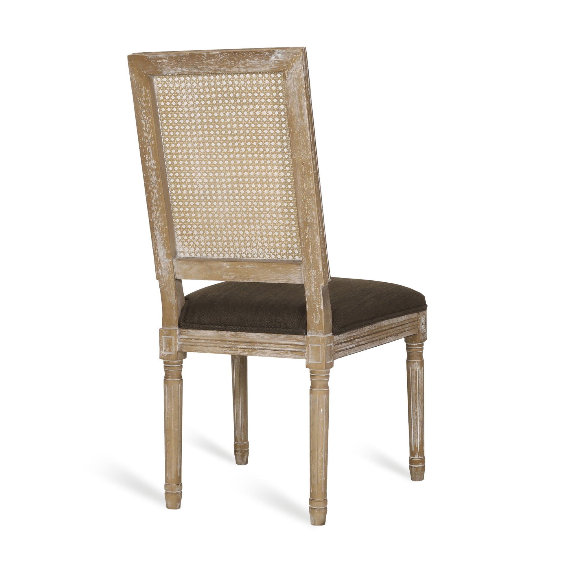 French Country Dining Chair With Rectangular Cane Backrest And Smooth Upholstered Seating - Best Buy Furniture