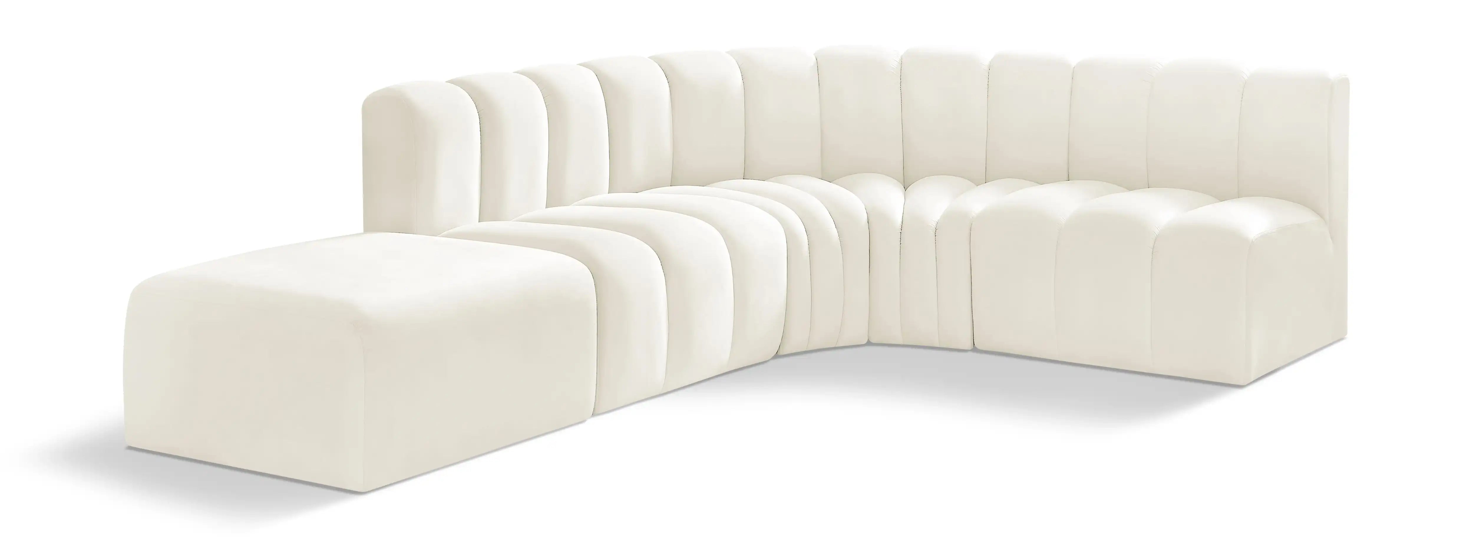 Arc - Velvet 5 Piece Corner Modular Sofa - Best Buy Furniture