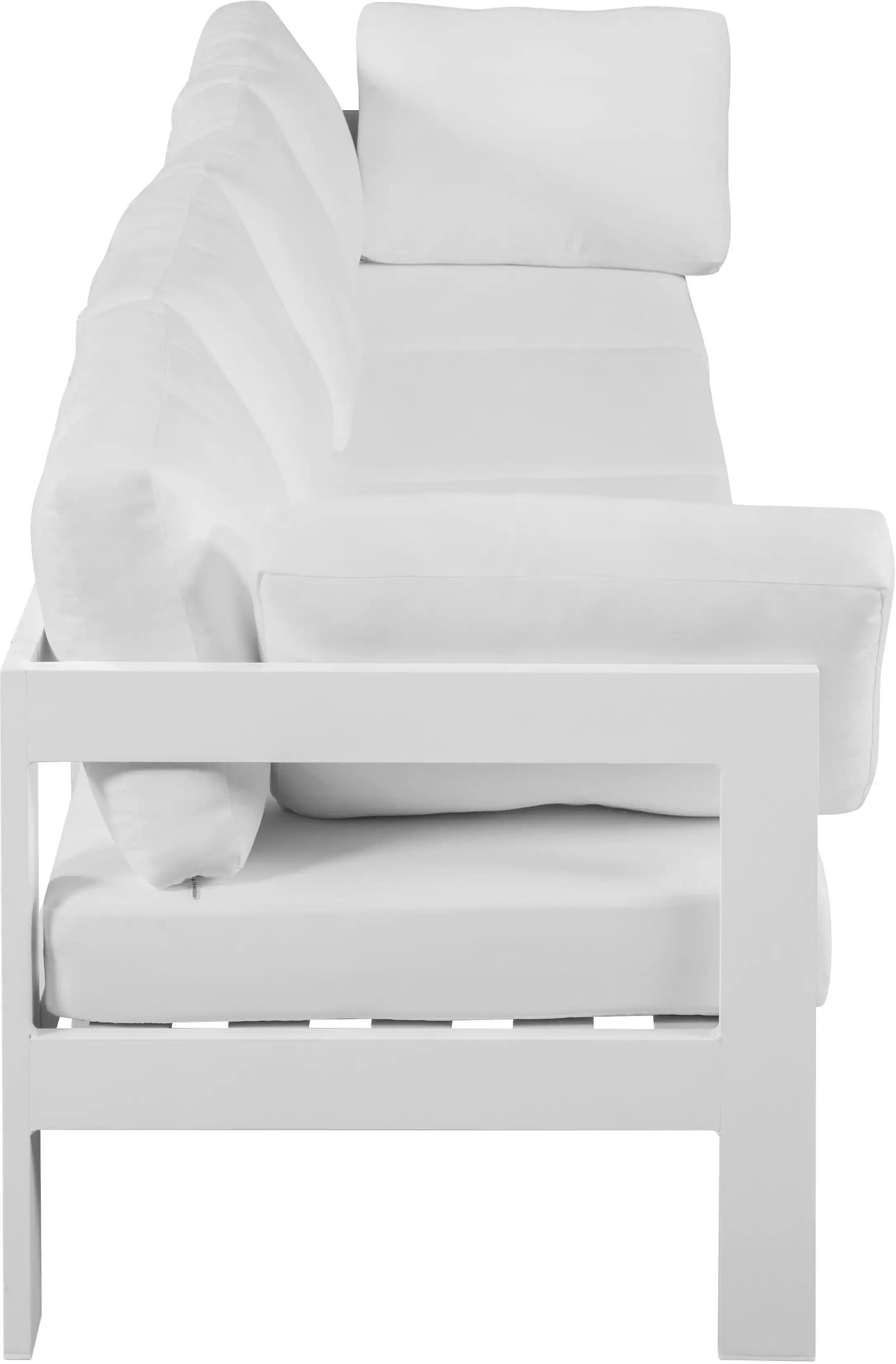 Nizuc - Outdoor Patio 4 Seat Modular Sofa With White Frame - Best Buy Furniture