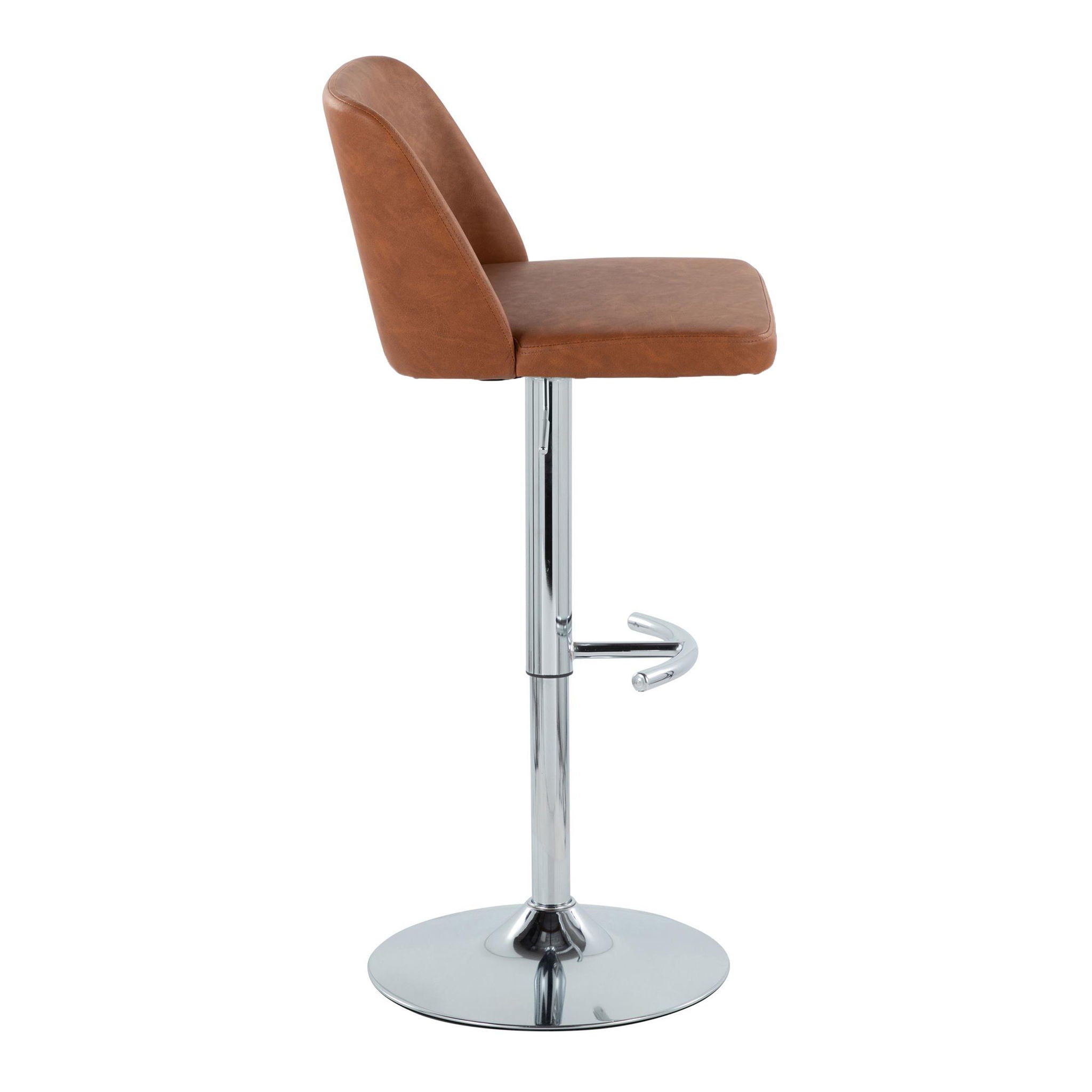 Toriano - Contemporary Adjustable Barstool With Swivel & Rounded T Footrest (Set of 2) - Best Buy Furniture