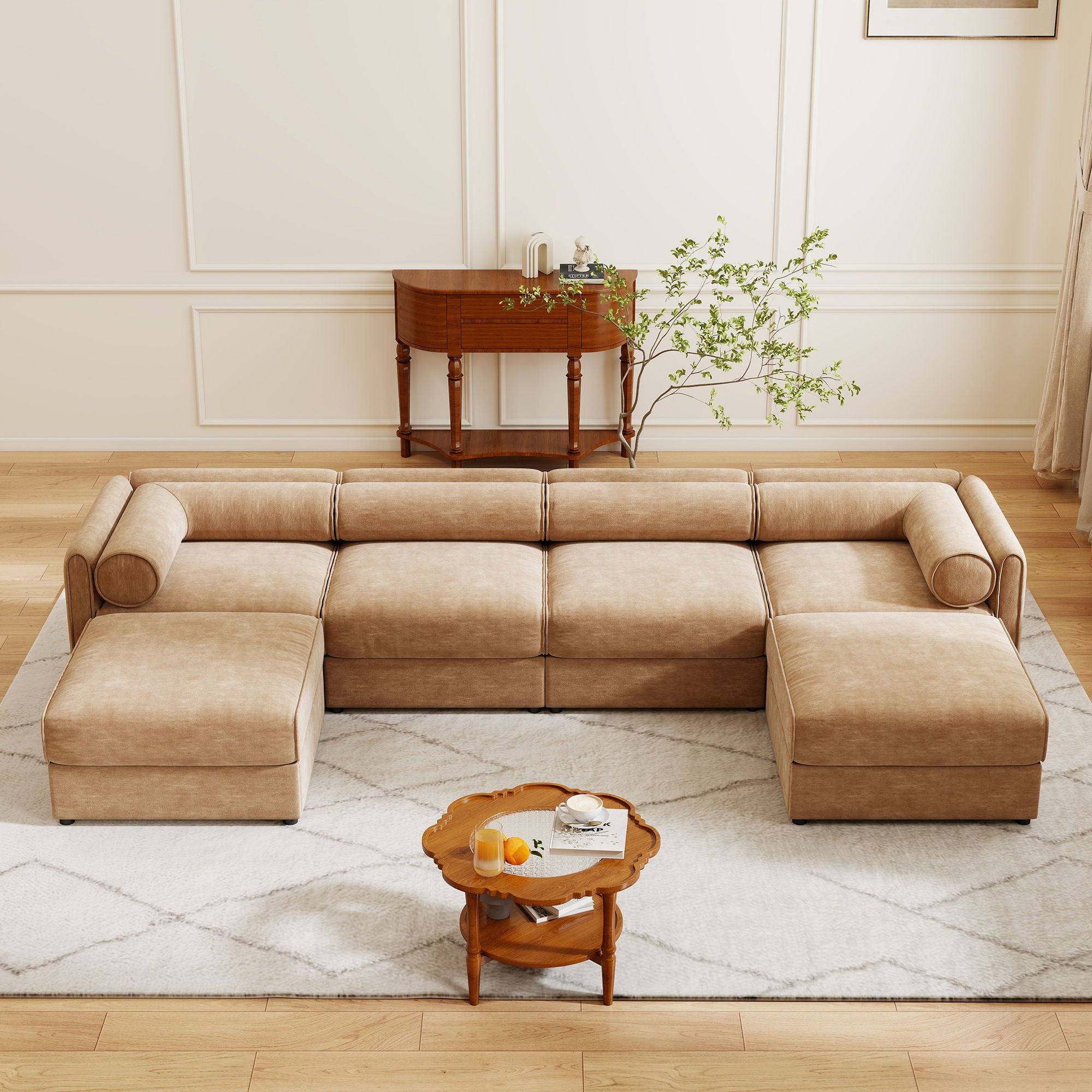 Contemporary Elegant White Chenille Sofa With Storage And Ottoman - Best Buy Furniture